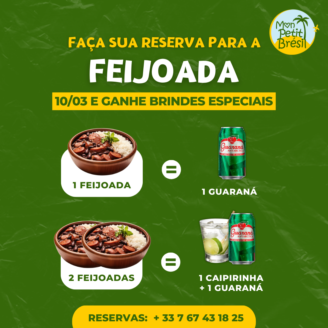 10/03/24 - Reserve sua Feijoada e Ganhe Brindes Especiais