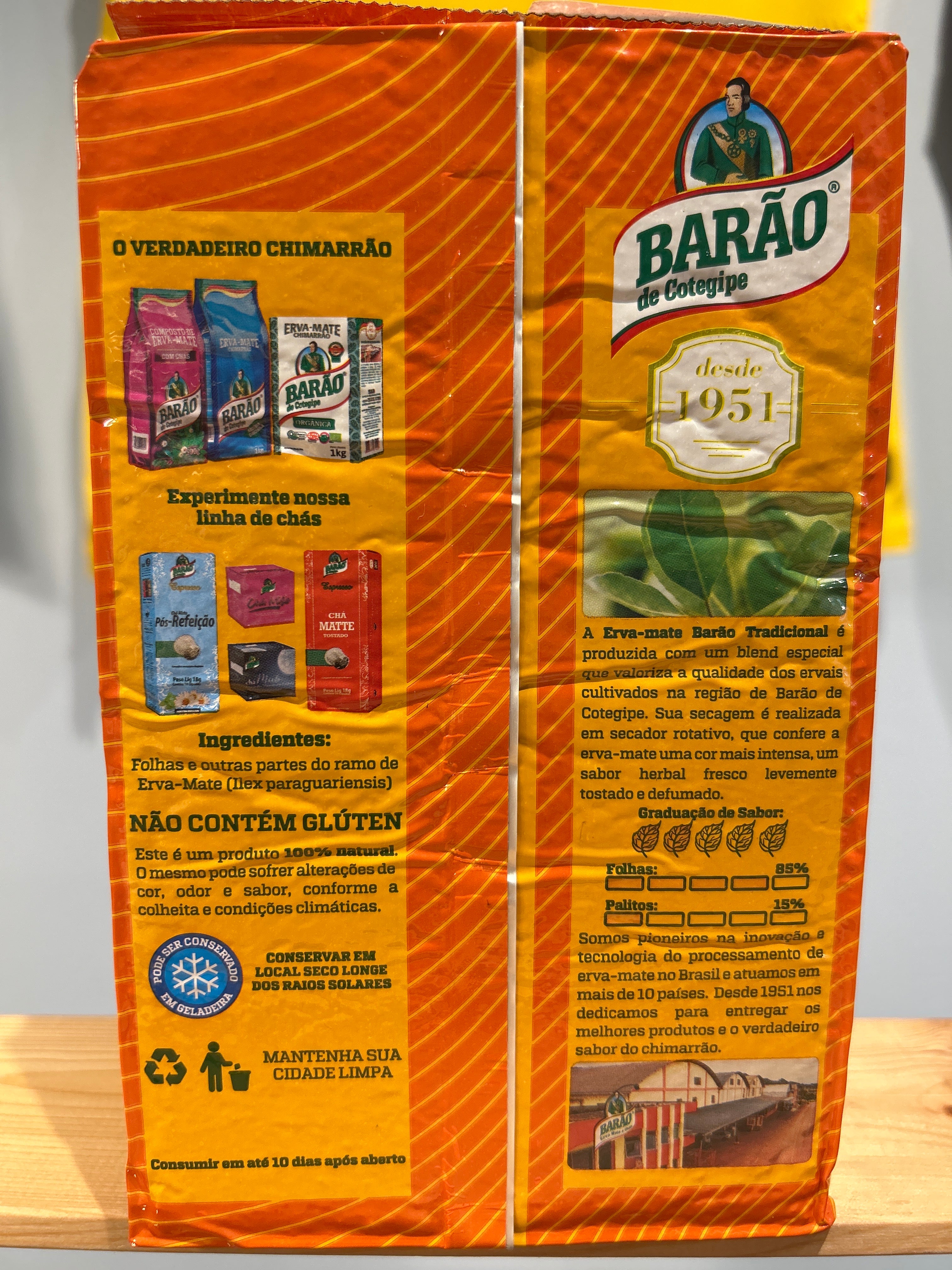 Combo - Erva Mate Chimarrão (Yerba Maté) - BARÃO - 1kg - Compre 3 unidades e ganhe 10% de desconto