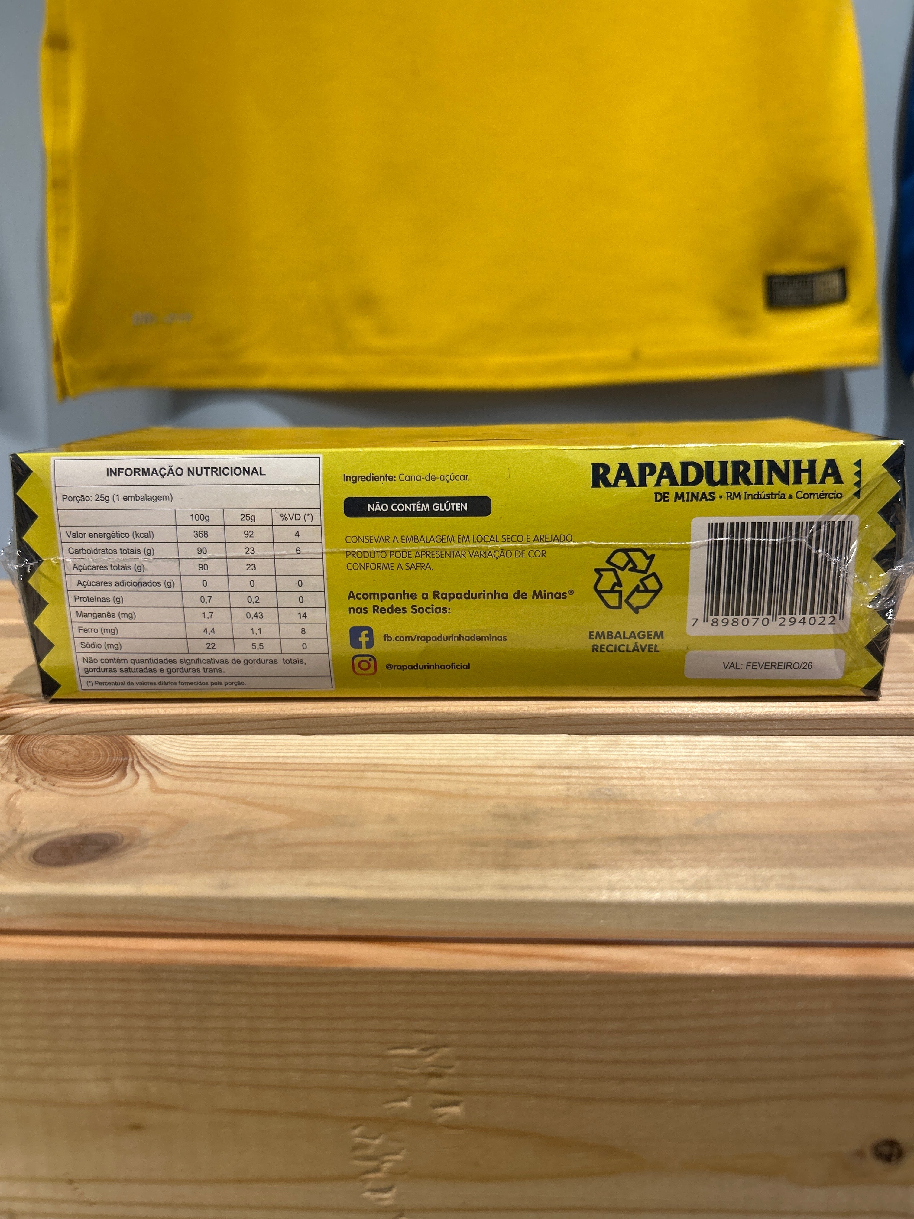 "Jaggery" Rapadurinha de Minas - 36 x 25g Rapadurinha de Minas - 900g