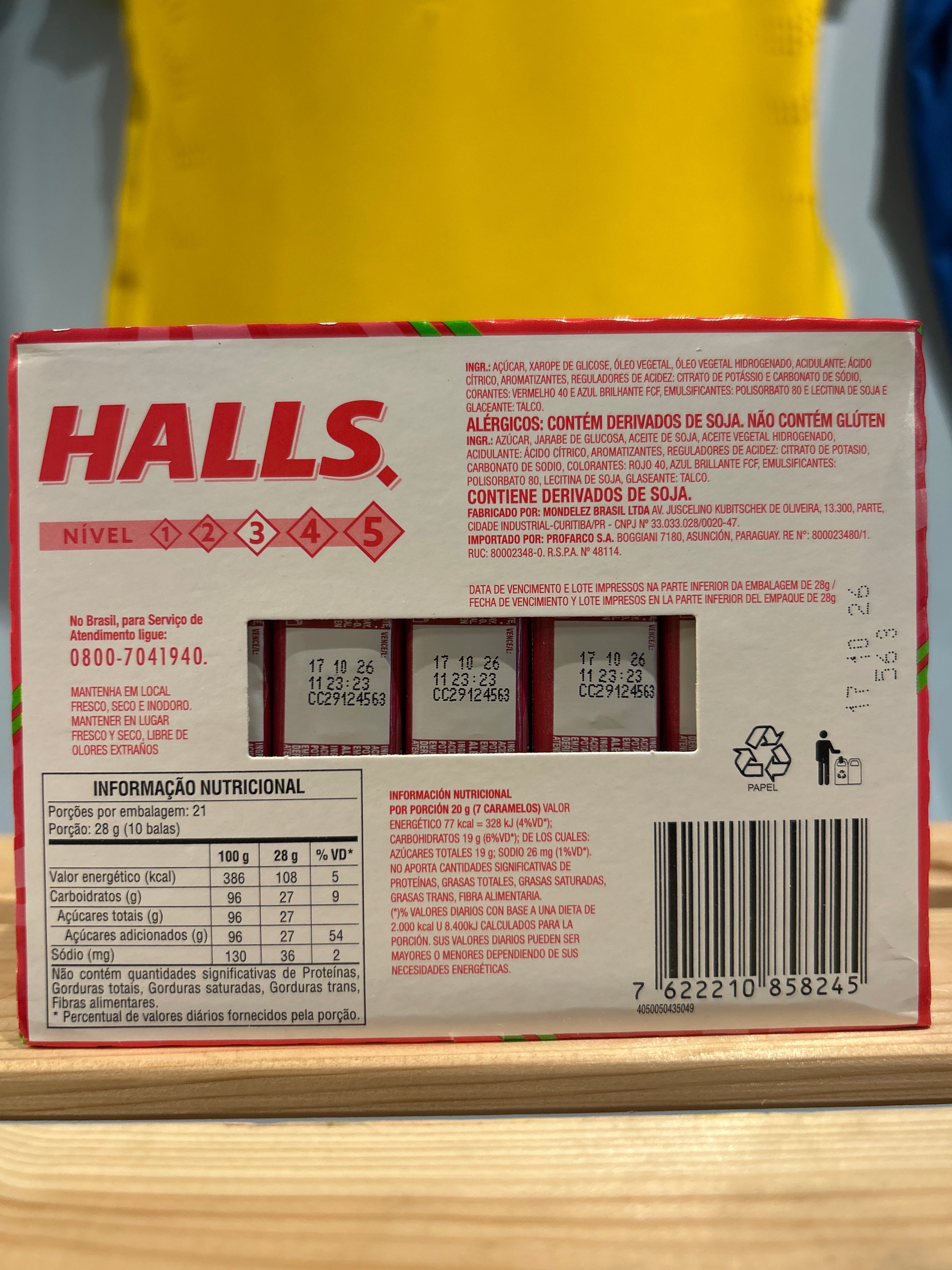 Bonbon pasteque - (Bala Melancia) - HALLS - 28g