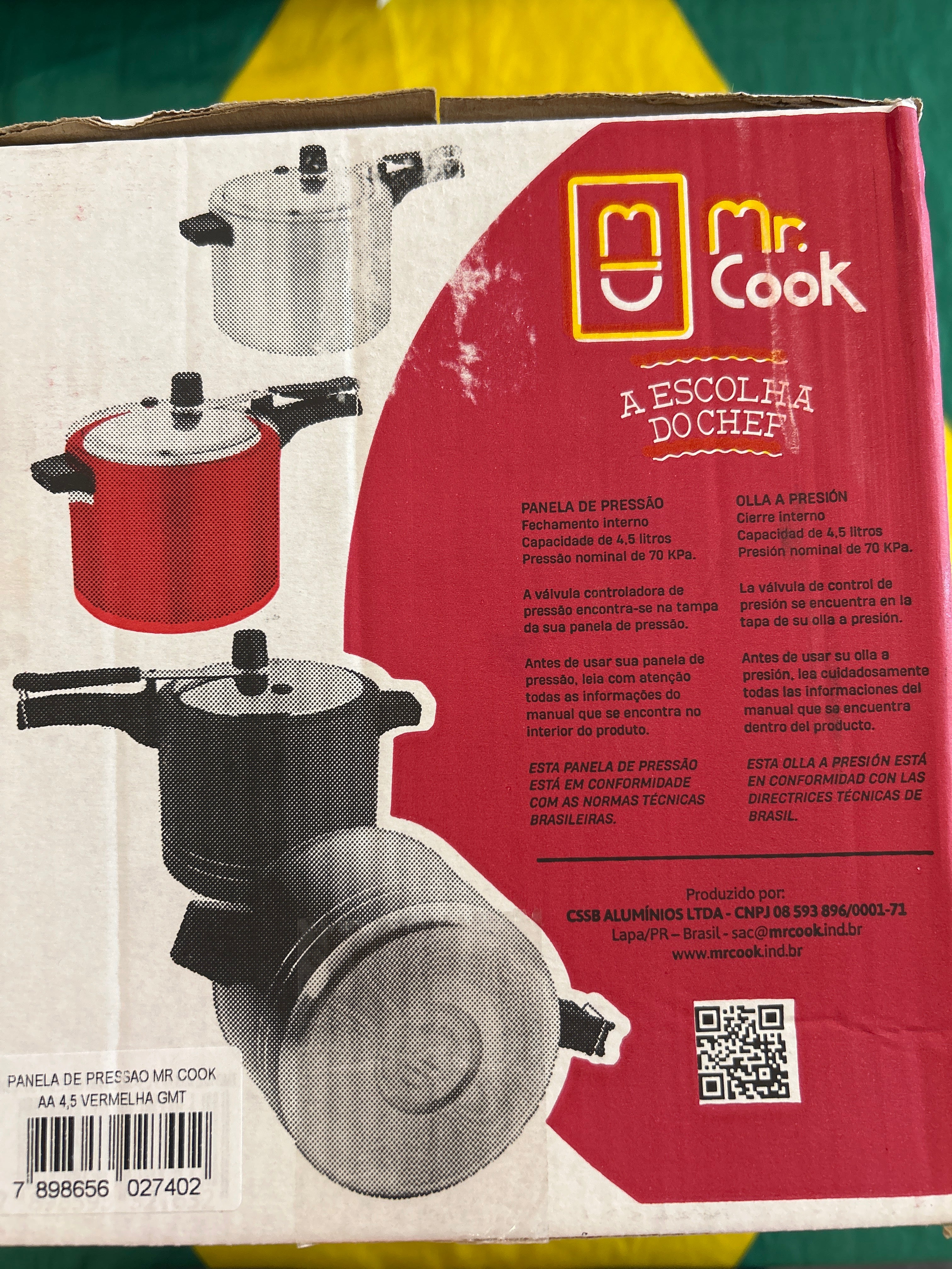 Red Pressure Cooker (Non-Stick Pressure Pot) - MISTER COOK - 4.5L