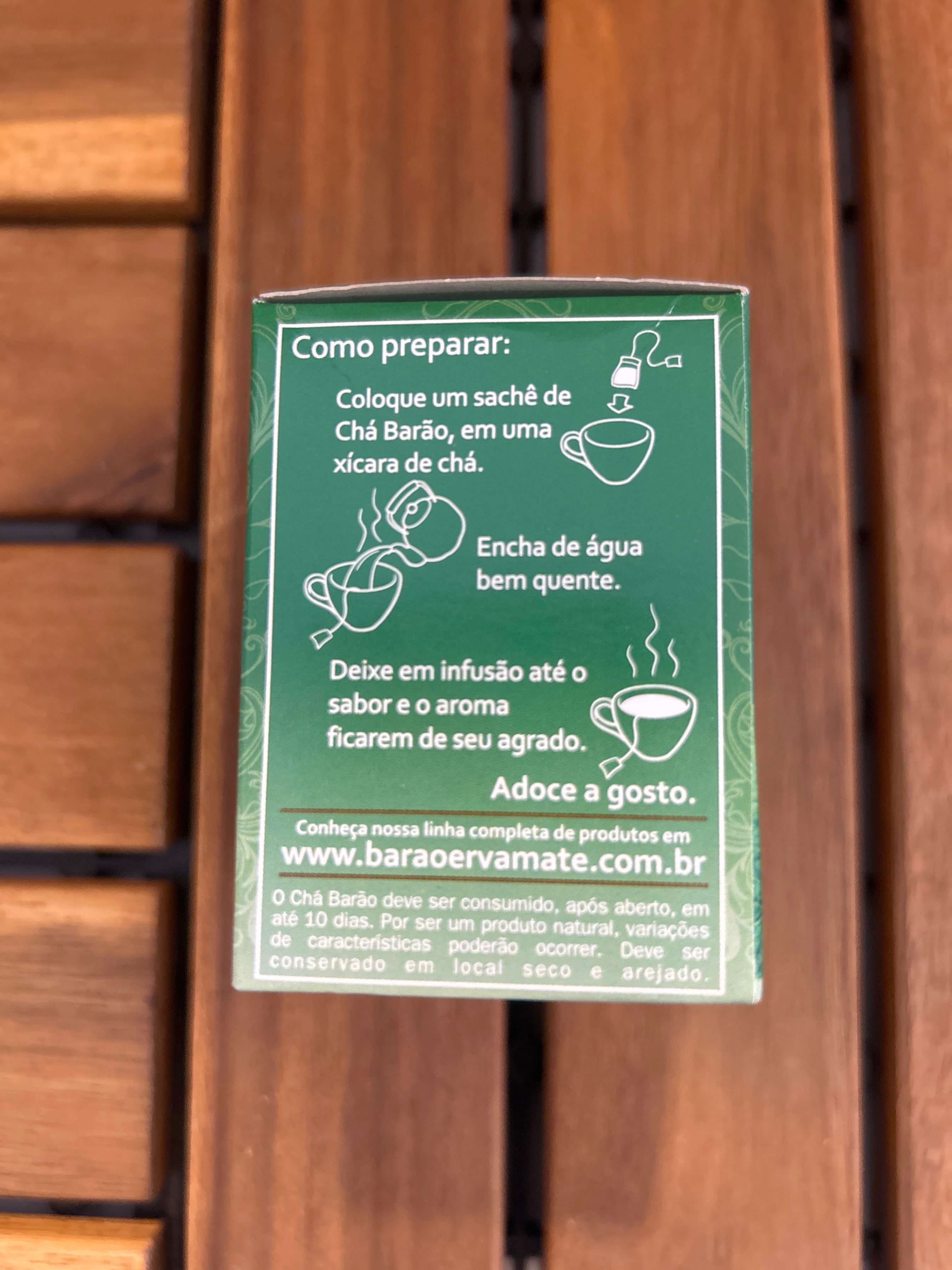 Tisane à la menthe (10 sachets) (Thé à la Menthe 10 sachets) - BARÃO