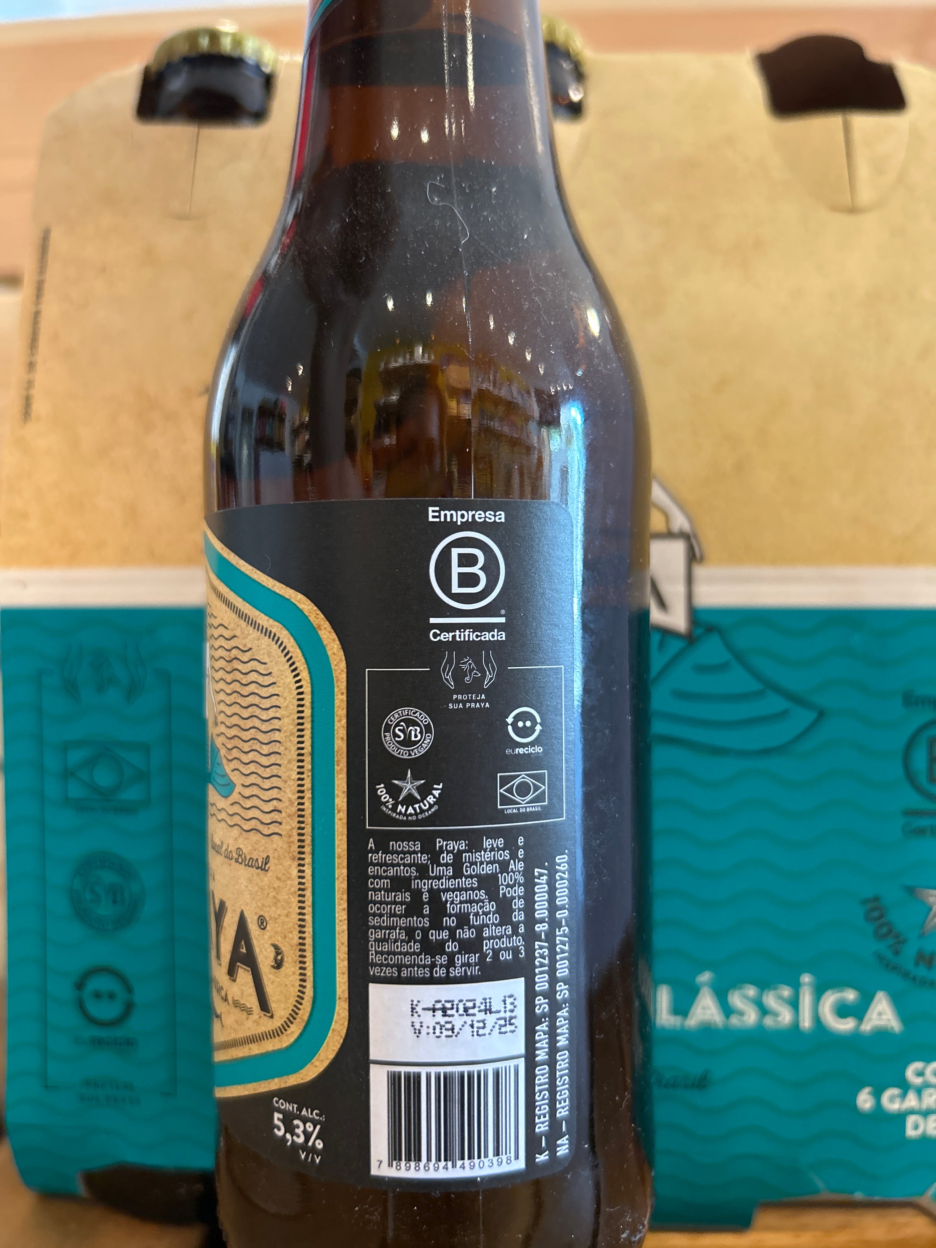 Pack 6 unités - Bière brésilienne Witbier PRAYA bouteille (Cerveja witbier - PRAYA) - Garrafa 355 ml - Praya