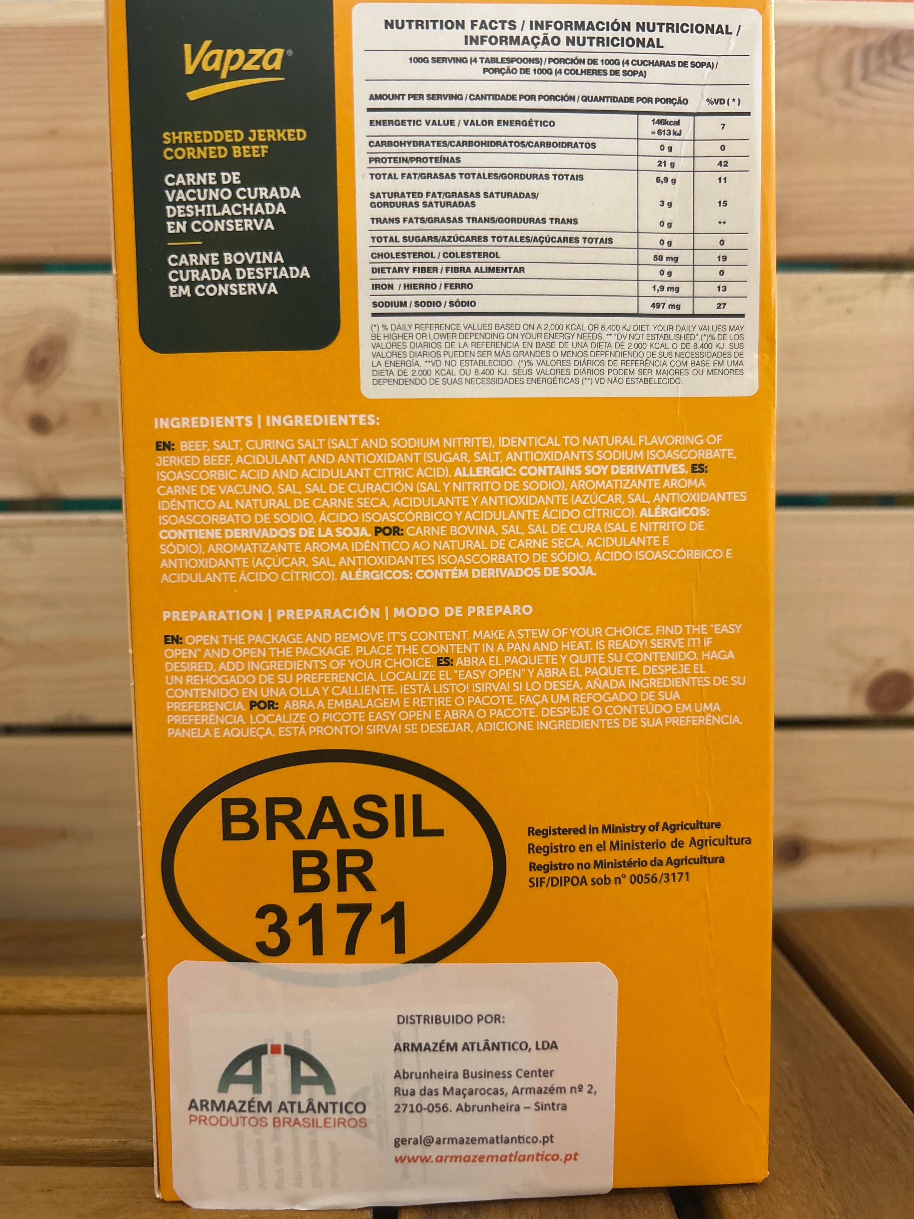 Viande Sèche Effilochée Cuite (Carne Seca Desfiada Cozida) - VAPZA - 400g