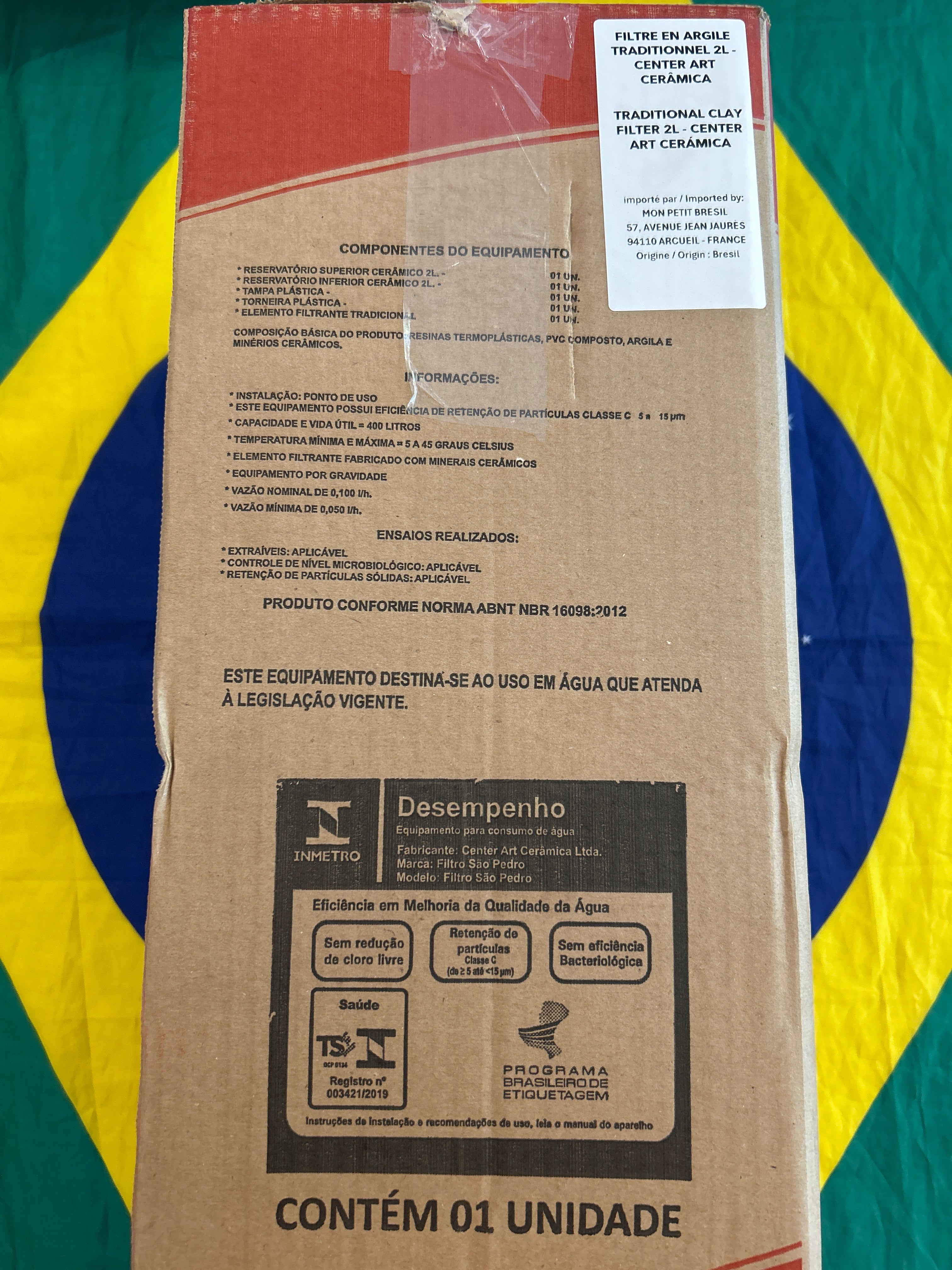 Filtre en Argile -(Filtro de Barro) - SÃO PEDRO - 2L