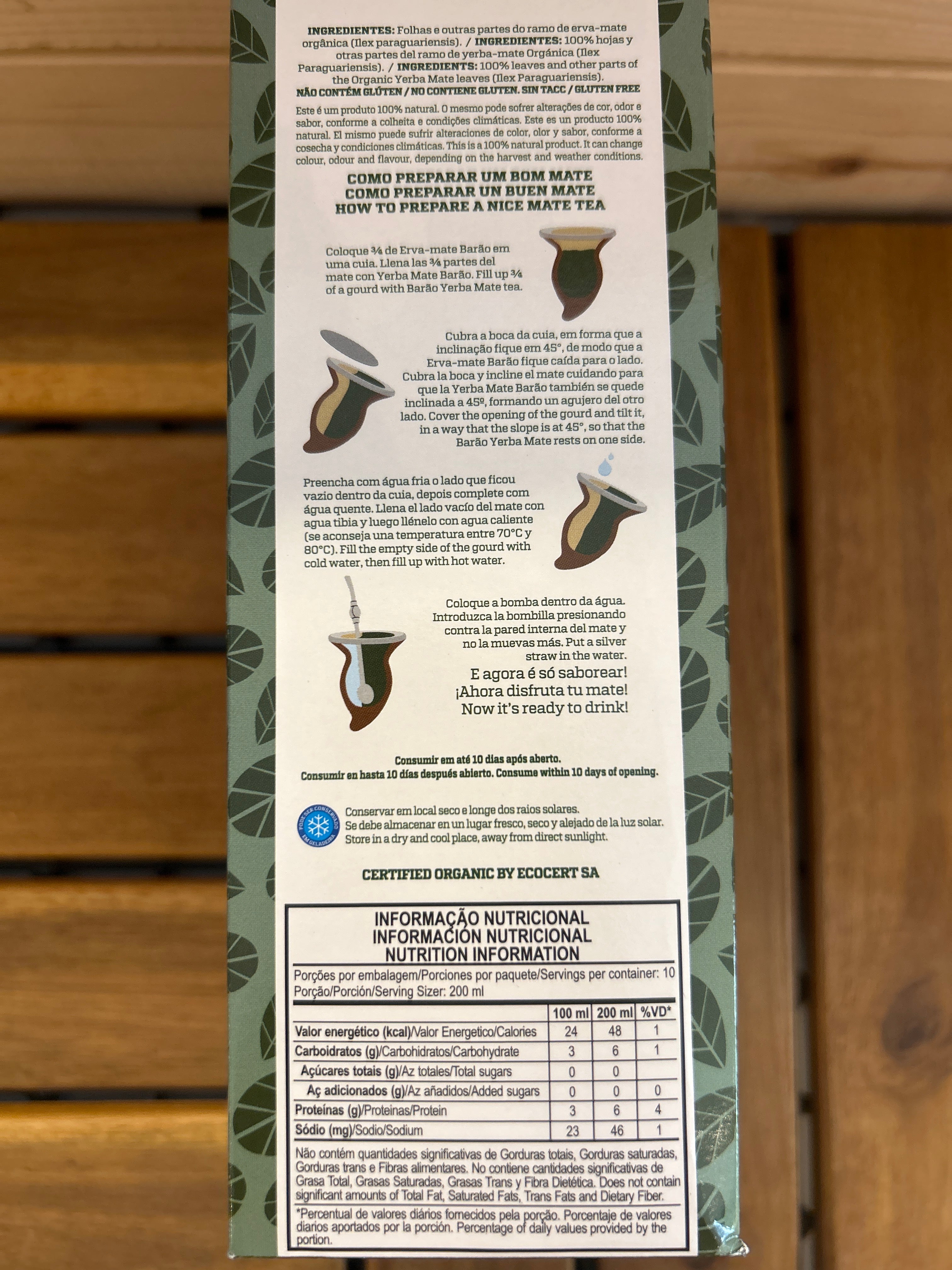 Yerba mate organique (Erva Mate para Chimarrão Orgânica) BARÃO - 1kg