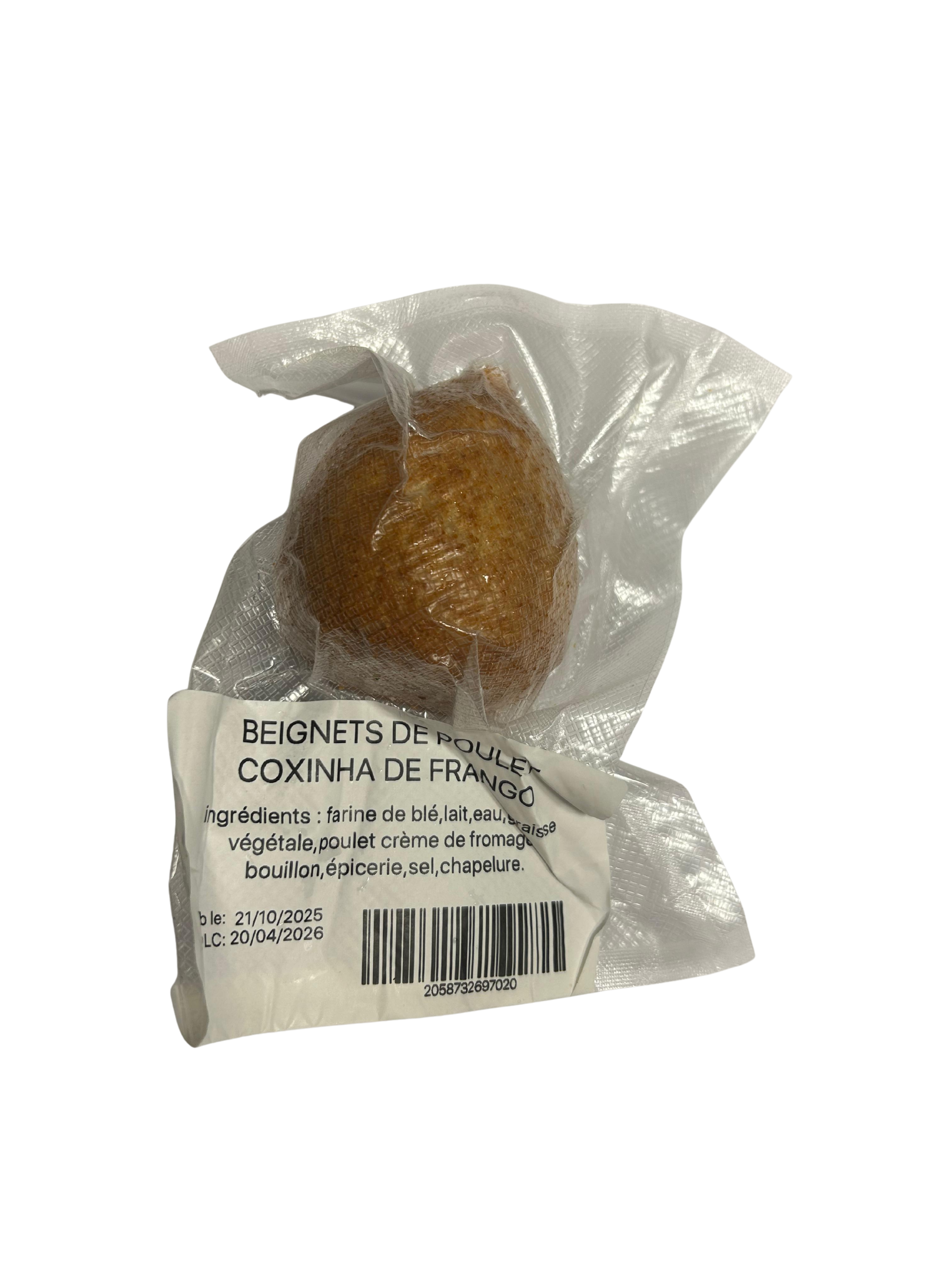 Beignets dorés au poulet effiloché (Coxinha de Frango) – frits et surgelés – Grande Taille –  1 unité (150 g)