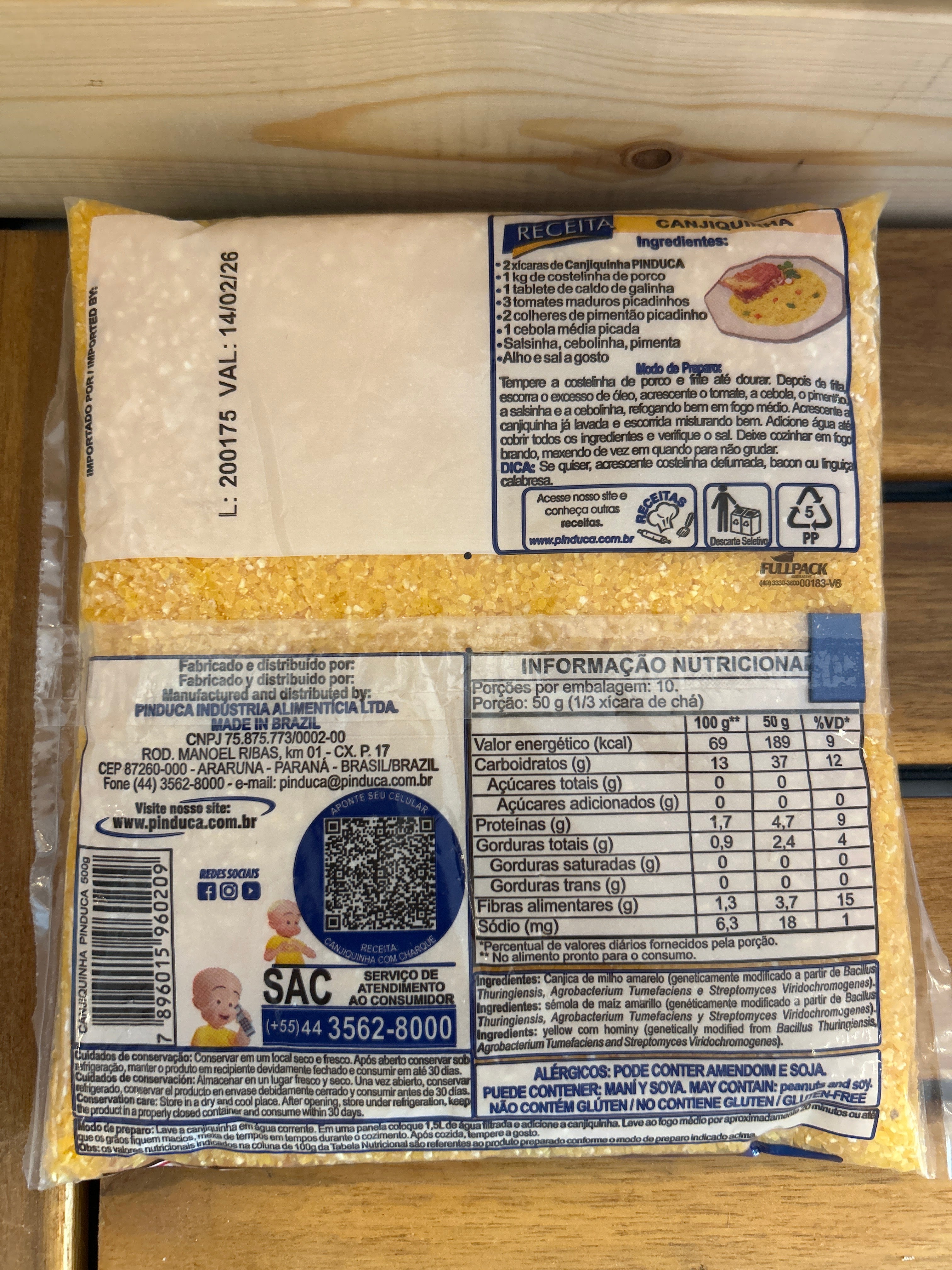 Mais secco spezzato "Hominy" (Canjiquinha Fina) - PINDUCA - 500g