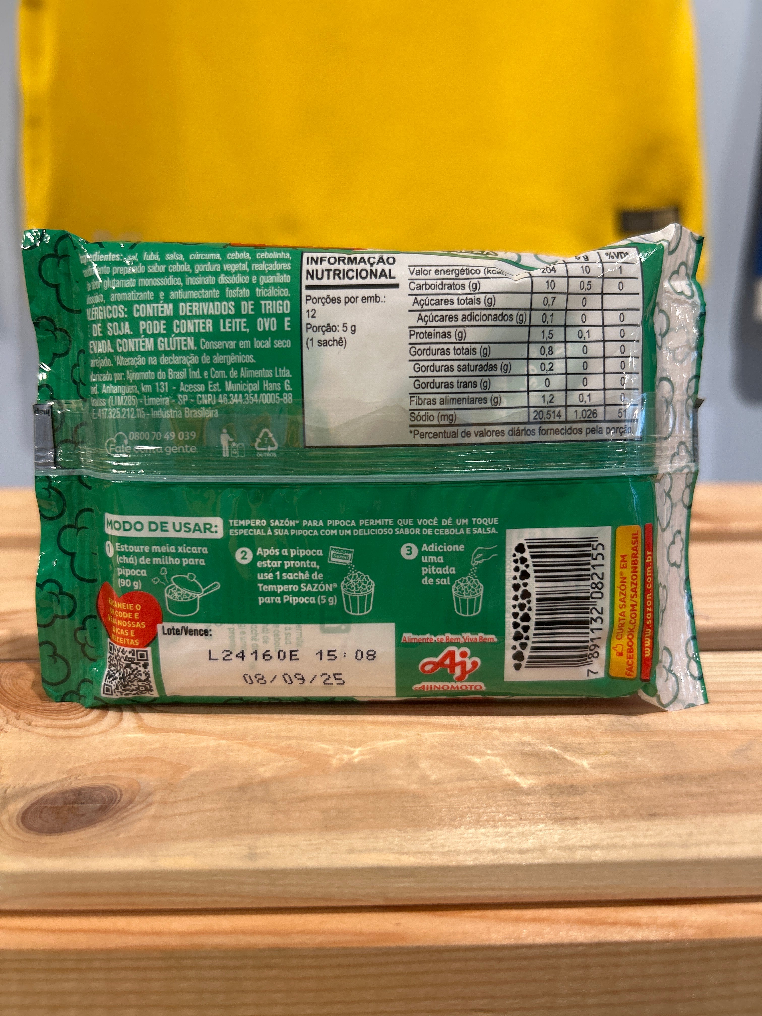 Condimento per popcorn (cipolla e prezzemolo) Tempero per Popcorn Cipolla e Prezzemolo - SAZÓN - 60g