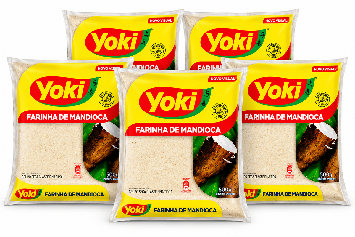 Lot - Farine de manioc crue (Farinha de Mandioca Crua) - YOKI - 500g - 5 unités