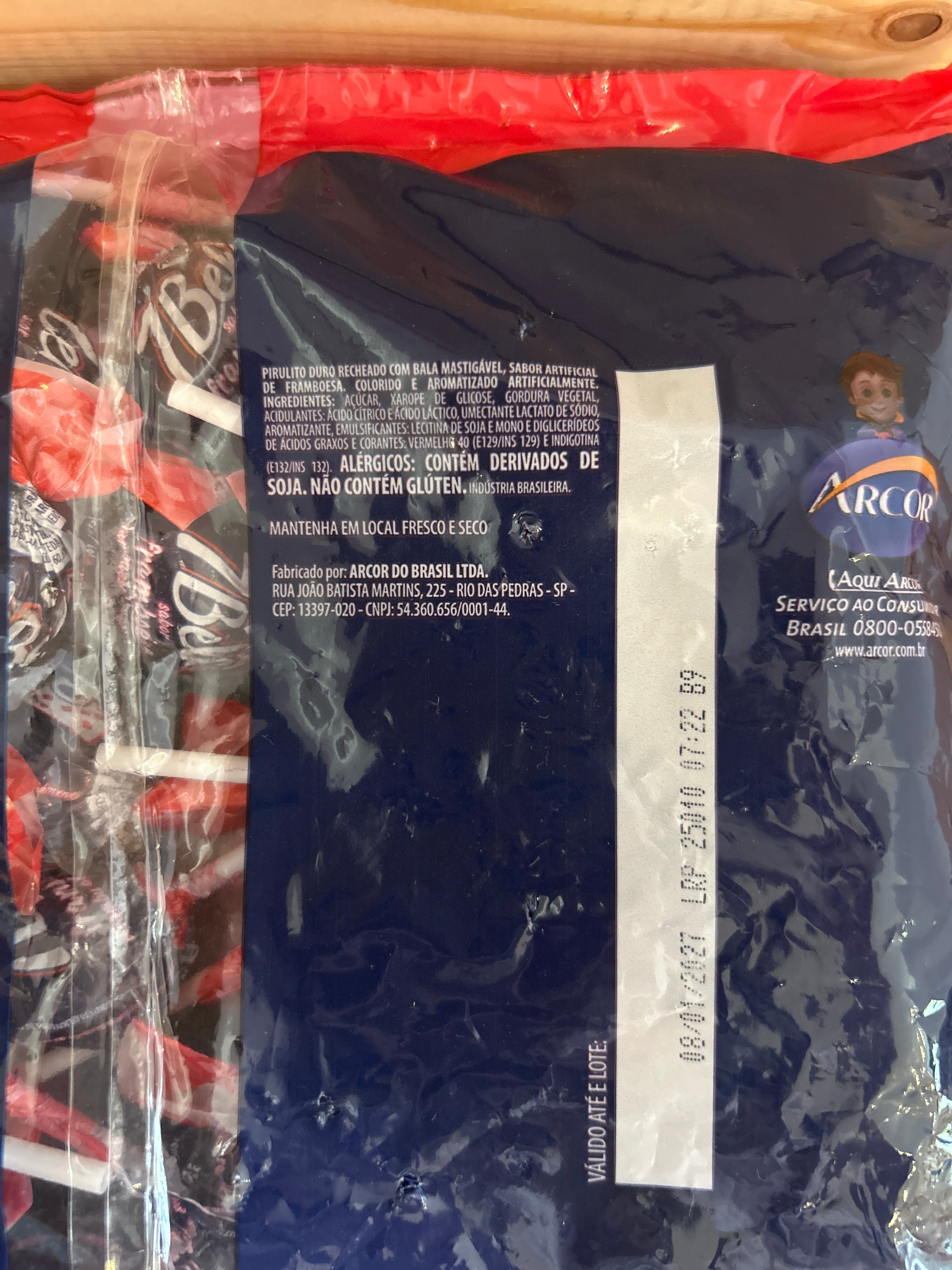 Sucette à la Framboise sachet (Pirulito de Framboesa) - 7 BELO - 500g