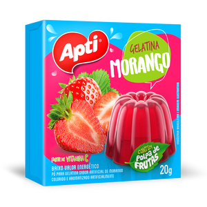 Gelatina em Pó sabor Morango (Préparation en poudre pour gélatine saveur fraise) - APTI - 20g