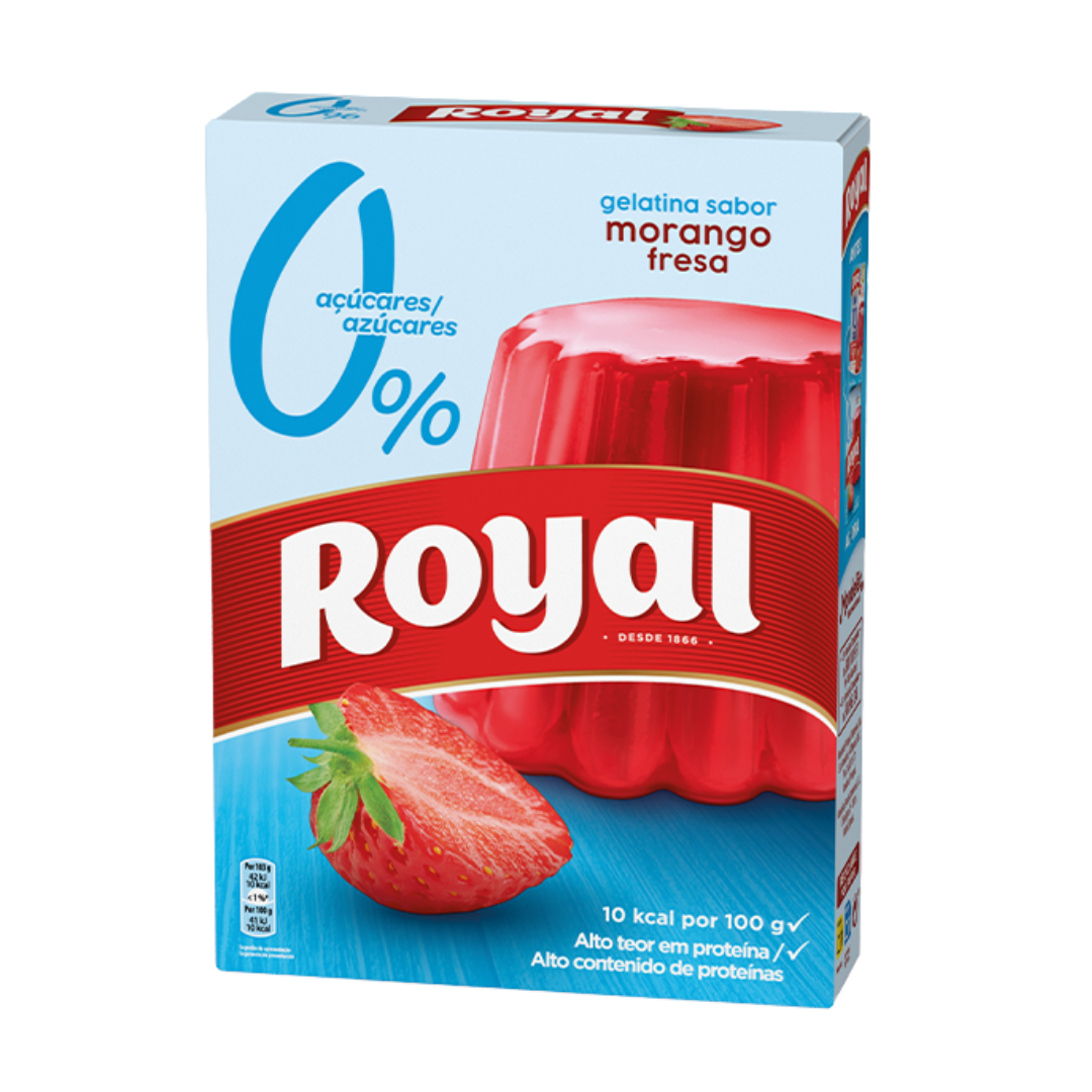Gélatine en poudre light saveur fraise (Gelatina em Pó Light Morango) - ROYAL - 31g