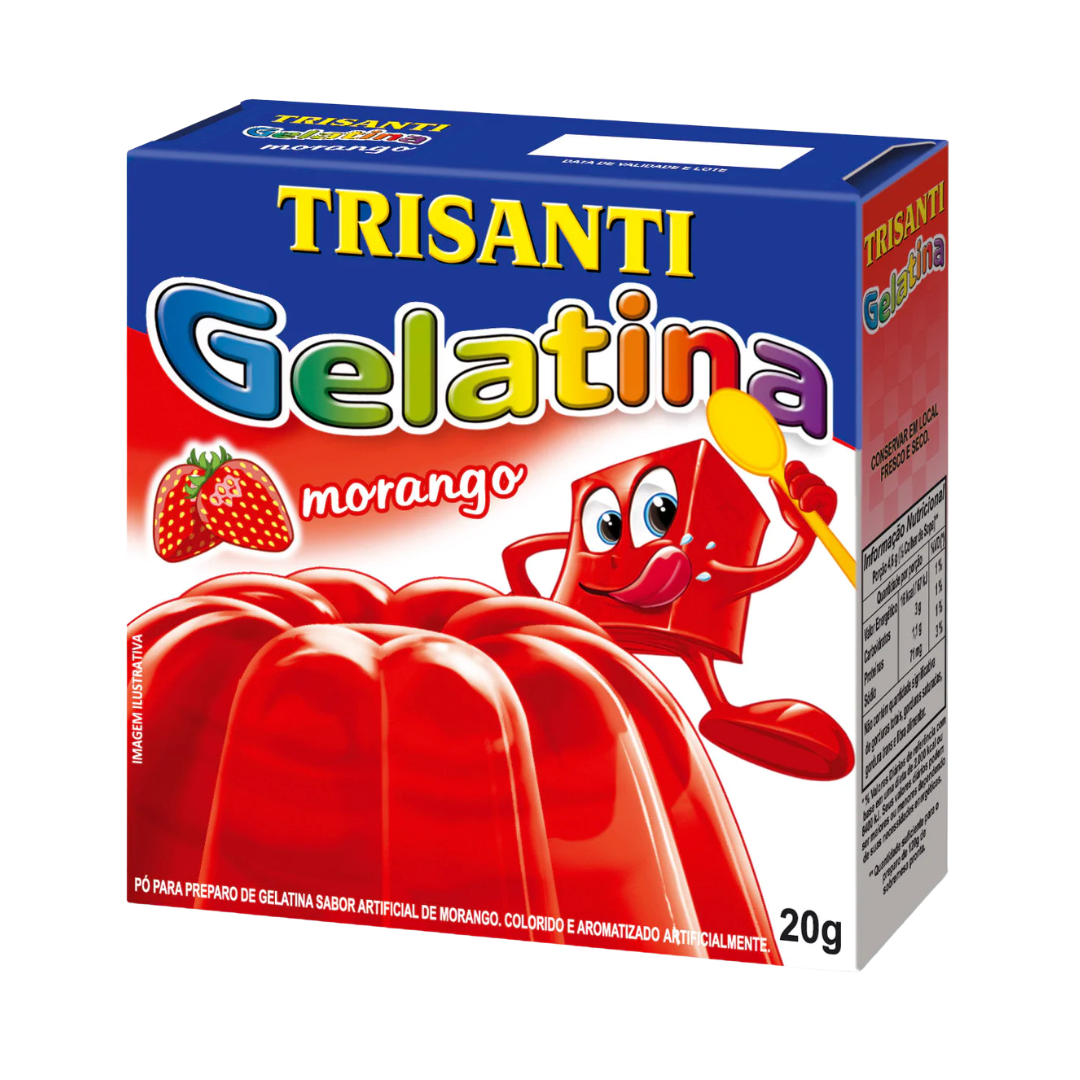 Gélatine en Poudre Saveur Fraise (Gelatina em Pó Morango)- TRISANTI - 20g - Promoção