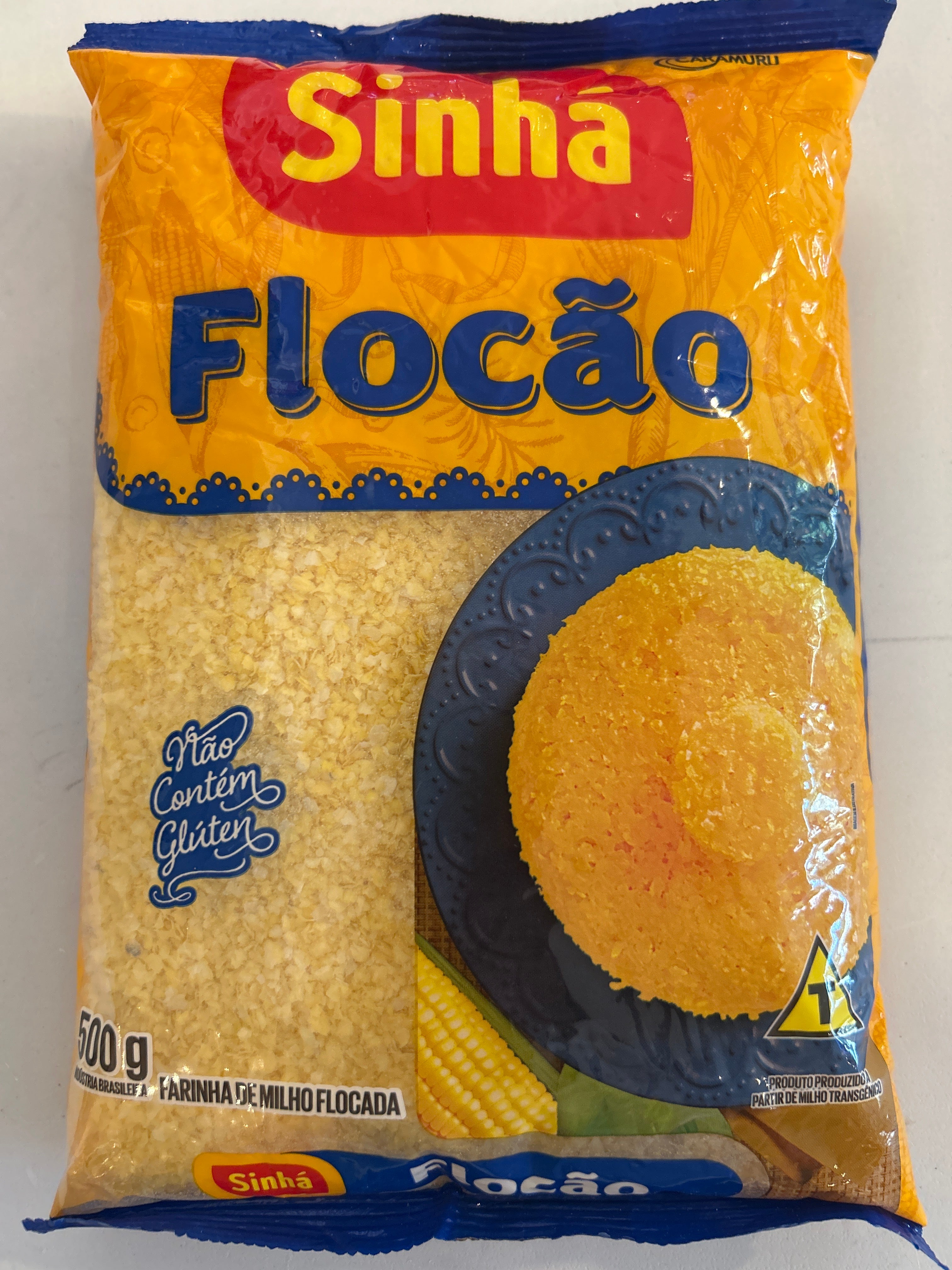 Combo - Farinha de Milho Flocão (Flocons de maïs) - SINHÁ - 500 g - Compre 3 unidades e ganhe 10% de desconto