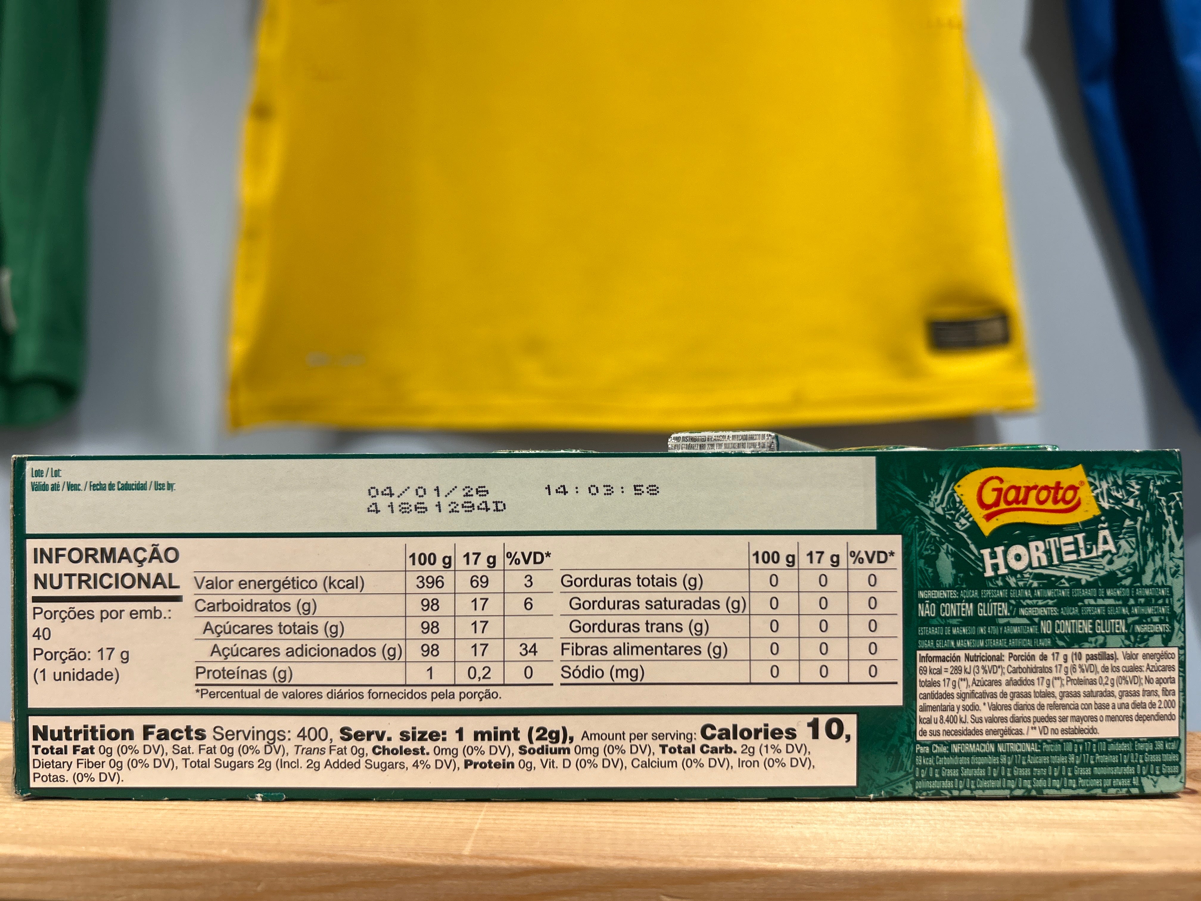 Mint chewing gum - (Mint Candy Pastille) - GAROTO - 17g