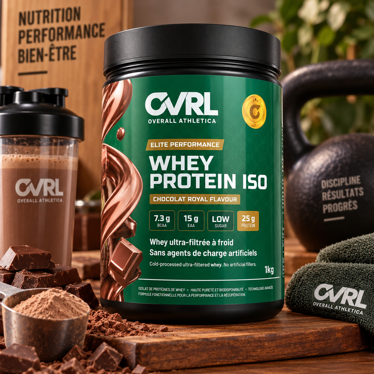 Whey Protein ISO – Saveur Chocolat Royal (Whey Protein Isolado – Sabor Chocolate Royal) – OVRL – 1 kg