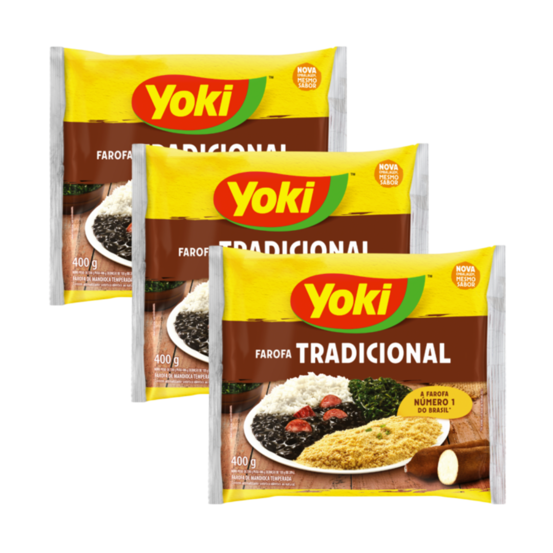 Combo - Traditional YOKI Cassava Farofa - 400g - Buy 3 units and get 10% discount