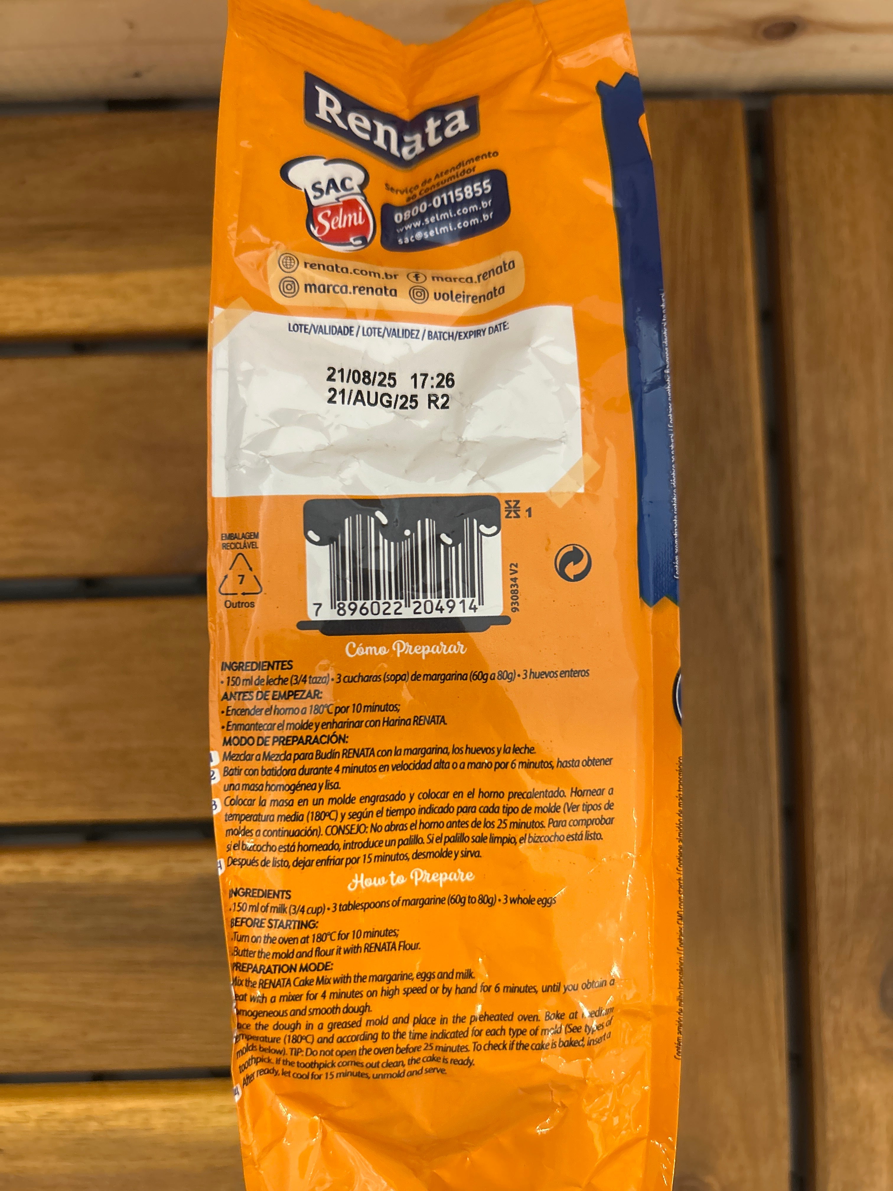 Préparation pour Gâteau à la Carotte (Mistura para Bolo de Cenoura) - RENATA - 400g