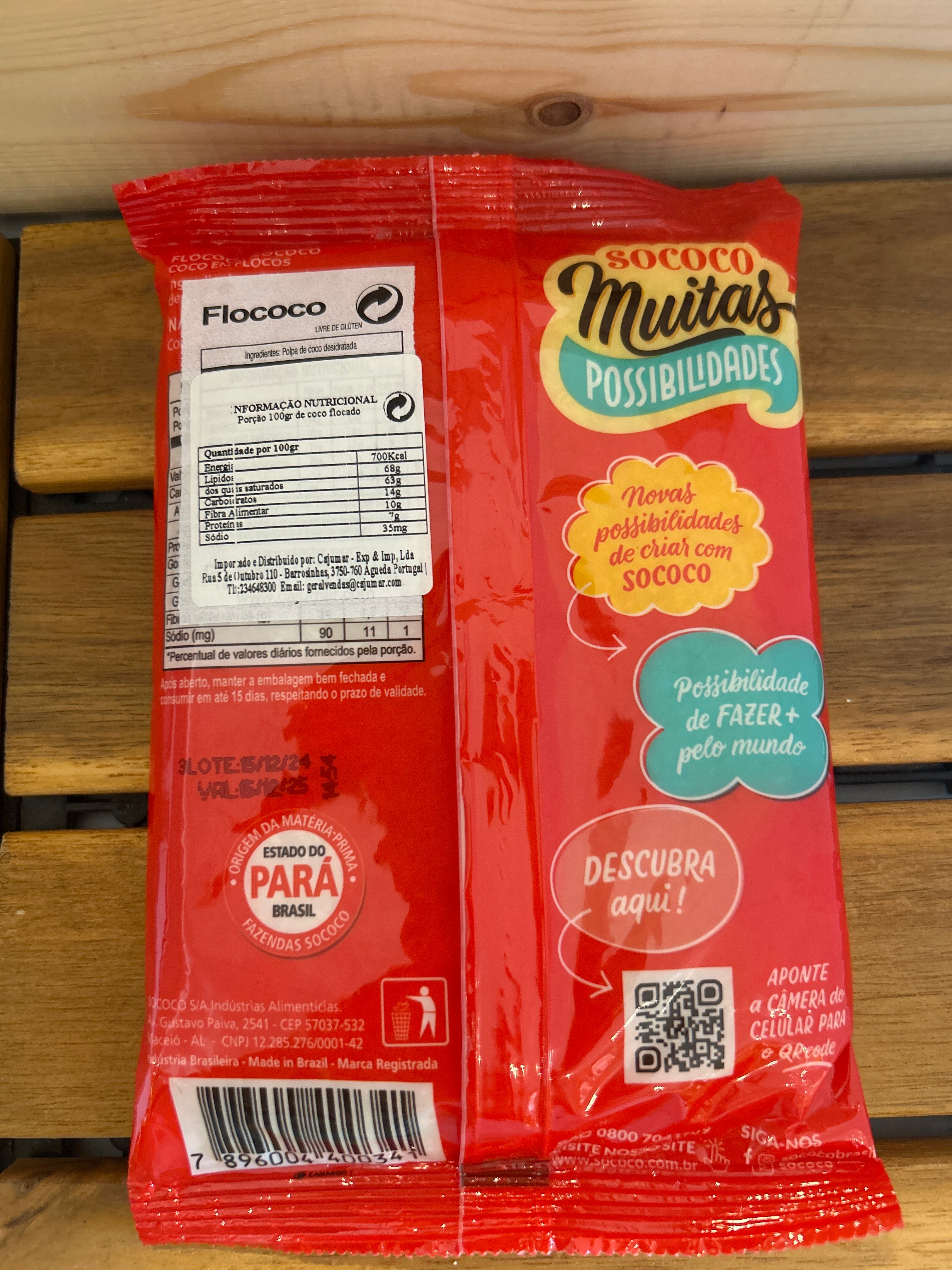 Noix de Coco Râpée en Flocons (Coco Ralado Flocado) - SOCOCO - 100g - Promoção