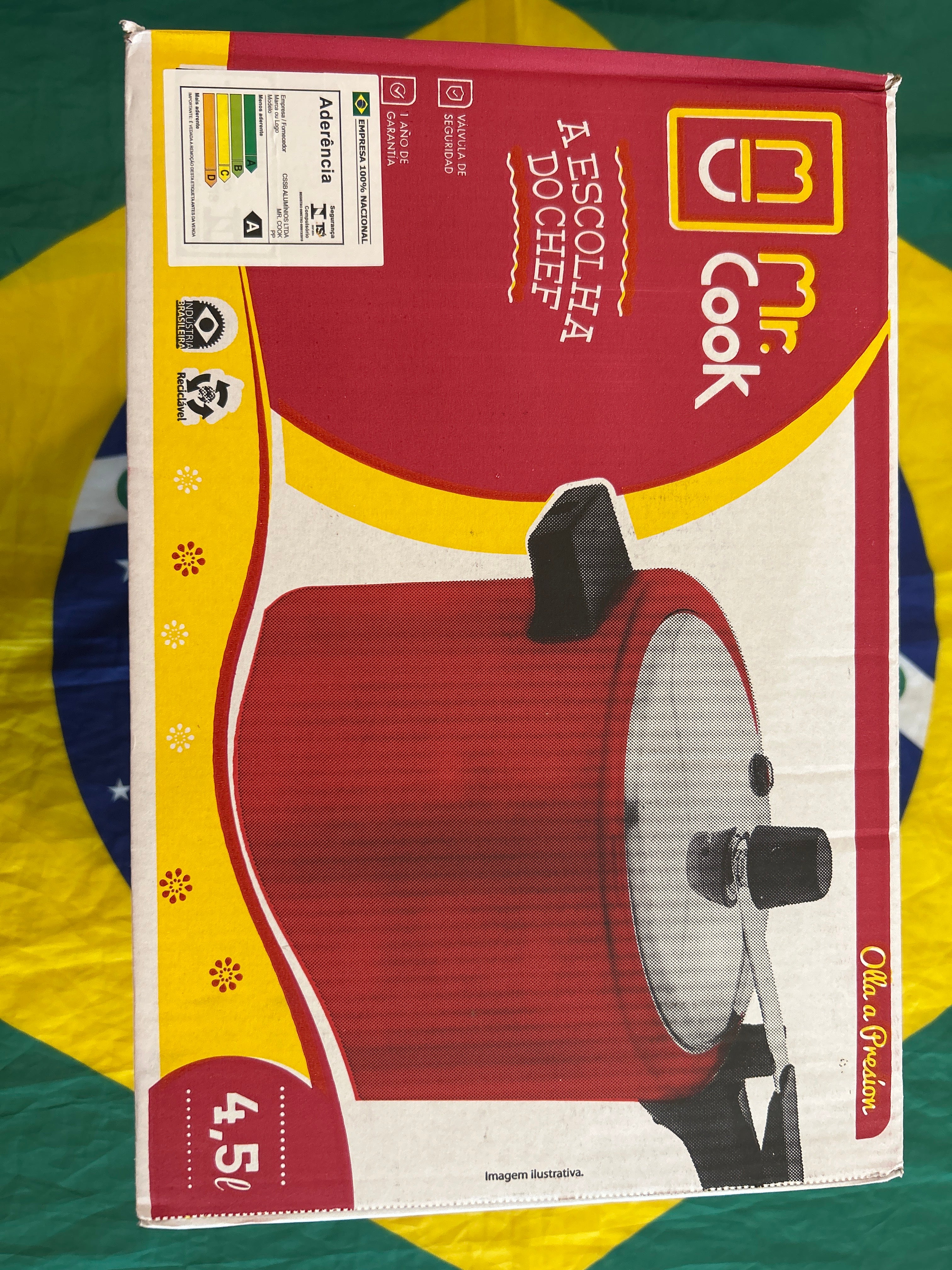 Red Pressure Cooker (Non-Stick Pressure Pot) - MISTER COOK - 4.5L