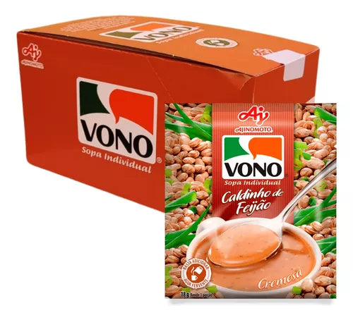 Soupe Crémeuse saveur Bouillon de Haricots carton 23 unites x 18g (Sopa Cremosa sabor Caldinho de Feijão caixa com 23 x18g unidades  - VONO - 414 g