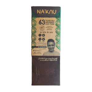 Chocolate 63% Cacau Orgânico com Café Apuí - NA'KAU - 80g - Promoção