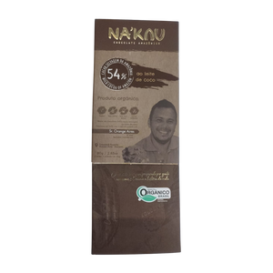 Chocolate 54% Cacau Orgânico ao Leite de Coco - NA'KAU - 80g