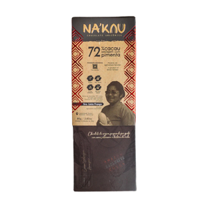 Chocolate 72% Cacau Orgânico com Pimenta Baniwa - NA'KAU - 80g
