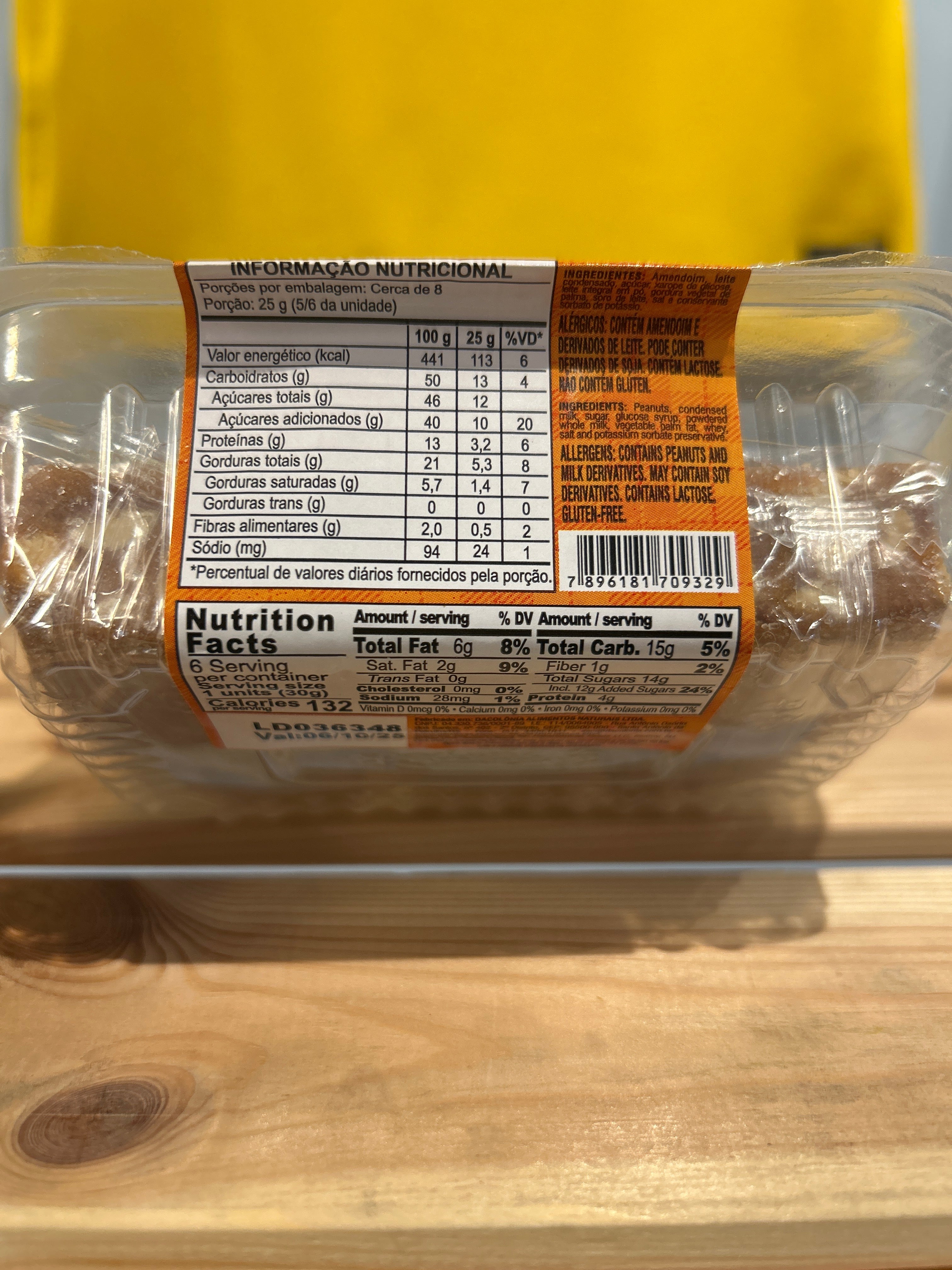 Barre de cacahuètes au lait concentré (Pé de Moça) - DACOLONIA - 190g