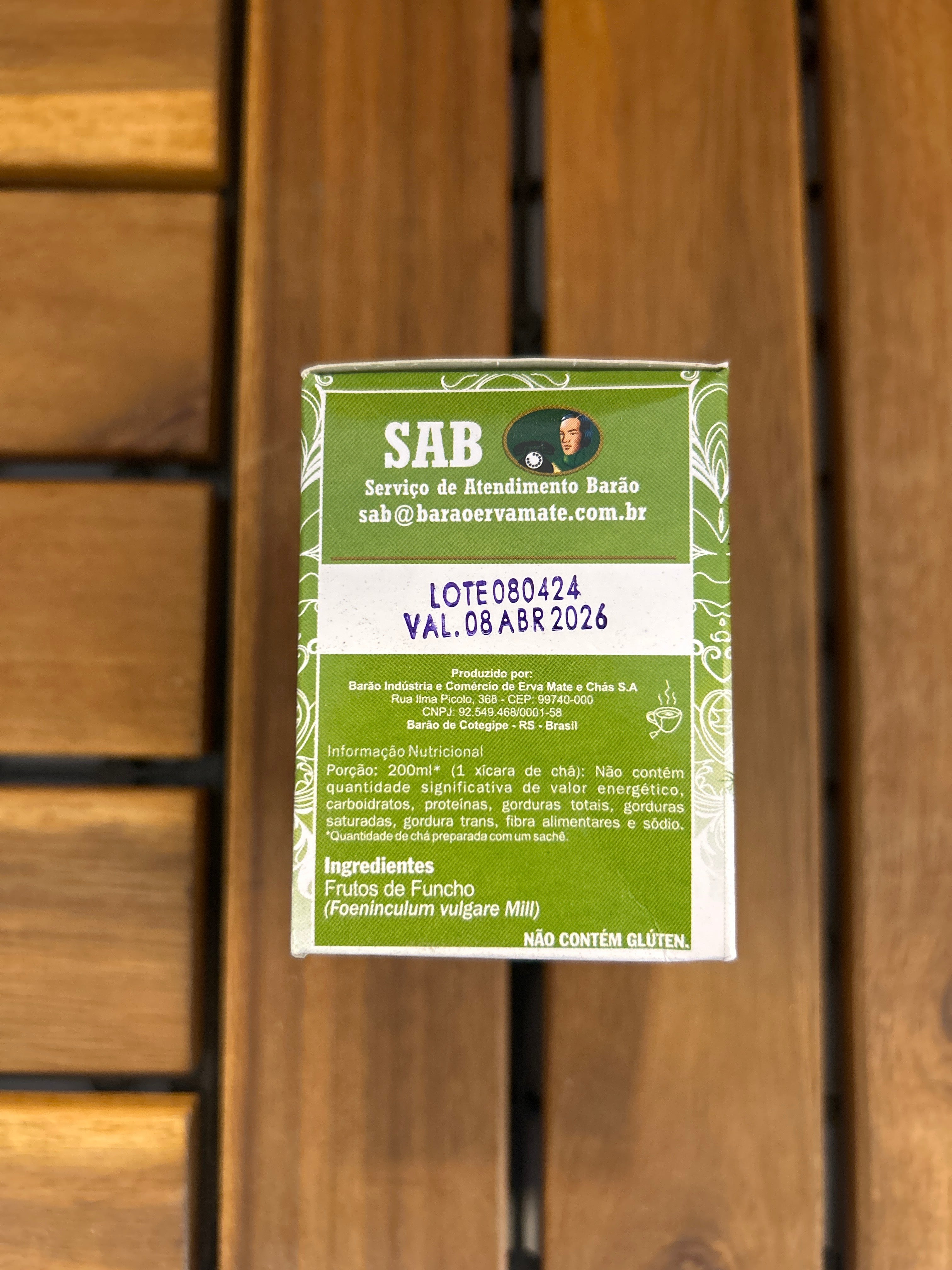 Tisane de feunouille (10 sachets) (Thé à l'anis 10 sachets) BARÃO