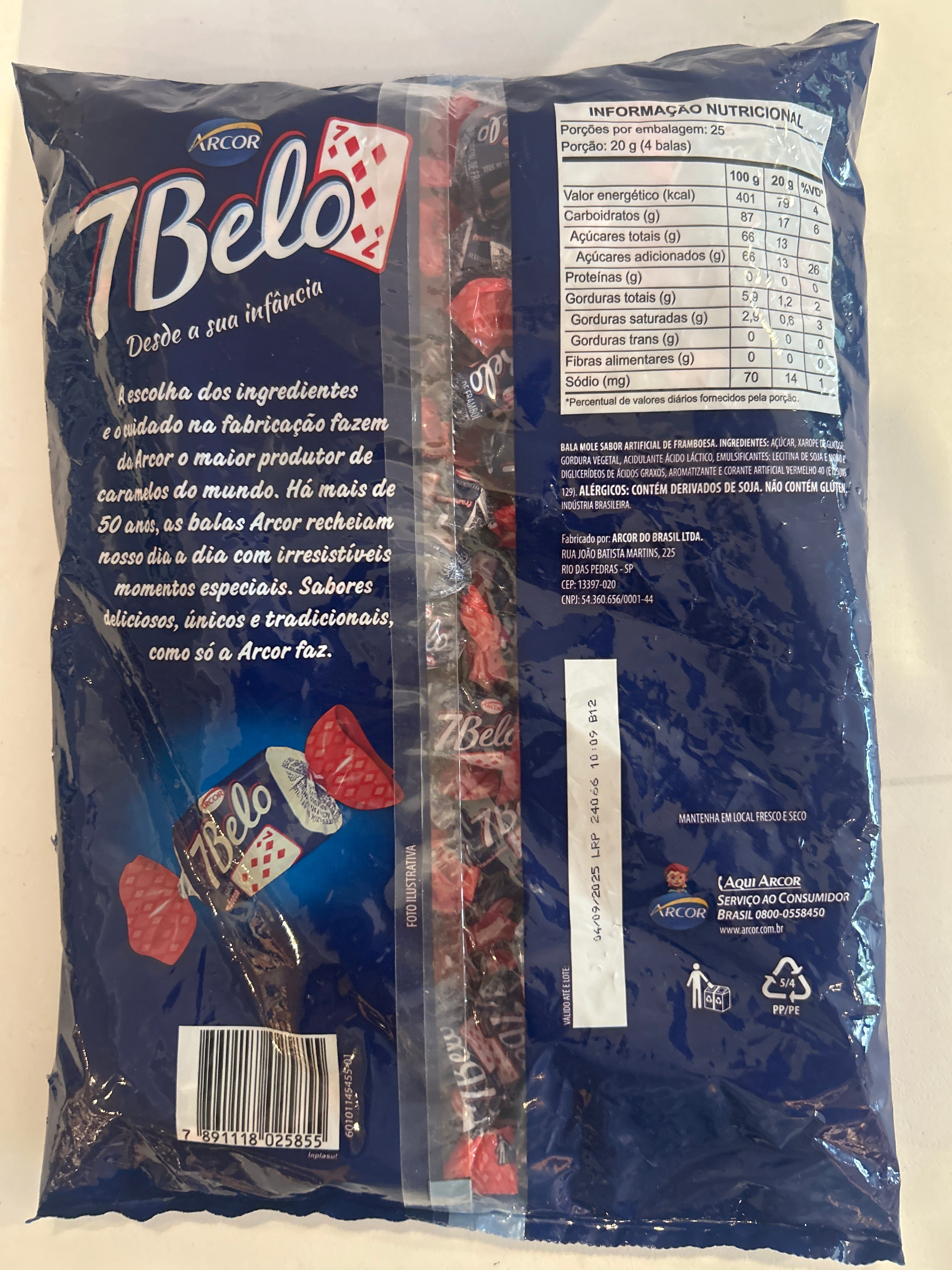 Bonbons framboise sachet ( Bala de Framboesa)- 7 BELO - 500g - Promoção