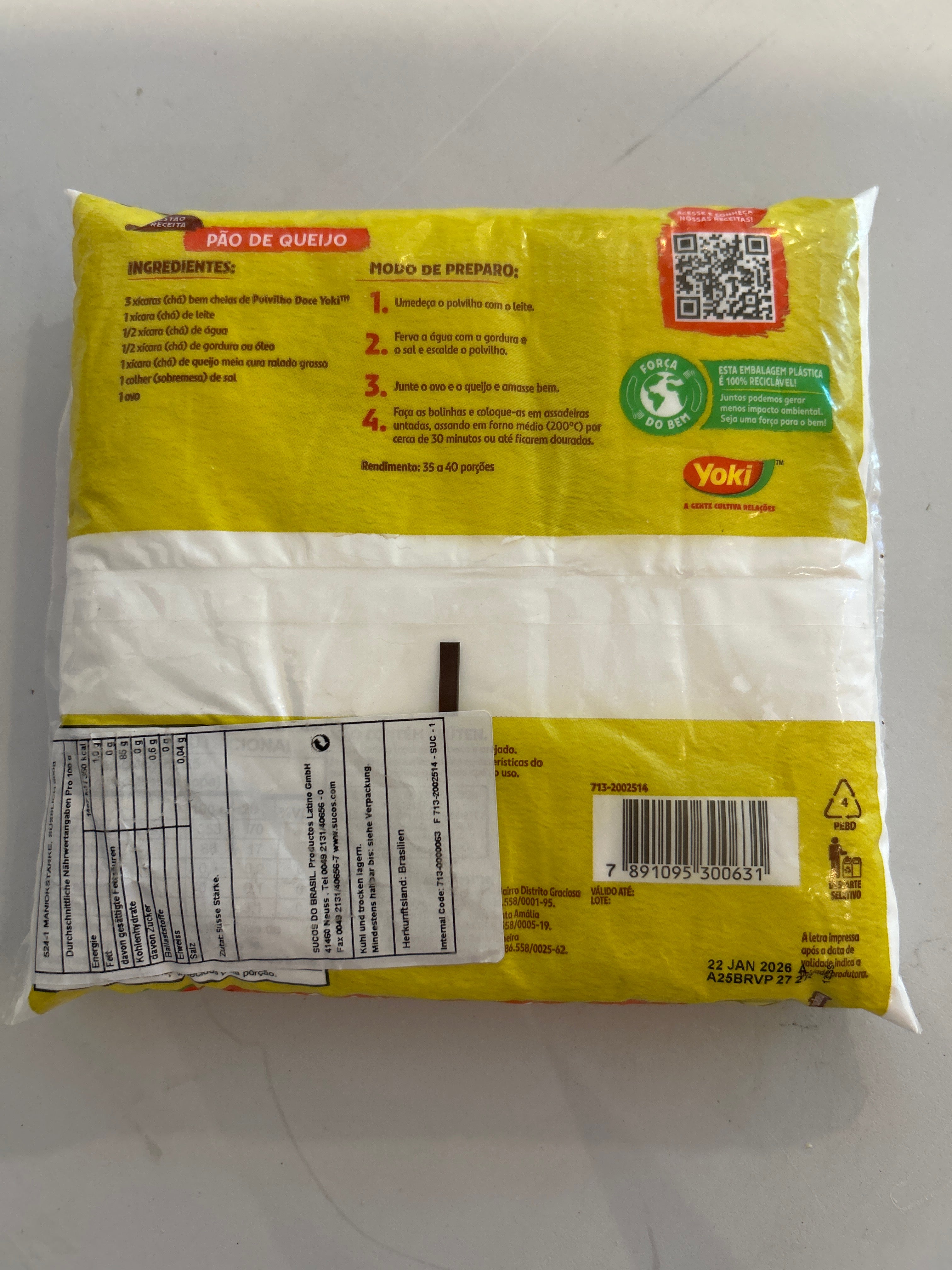 Combo - Sweet Polvilho - YOKI - 500g - Acquista 2 unità e ottieni uno sconto del 10%