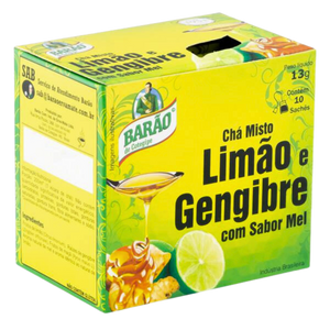 Chá de Limão, Gengibre e Mel - BARÃO - Contém 10 sachês