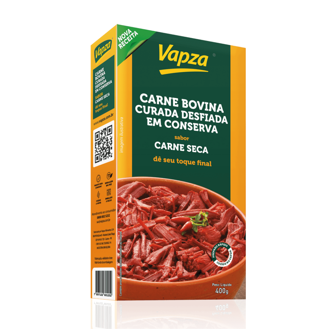 Viande Sèche Effilochée Cuite (Carne Seca Desfiada Cozida) - VAPZA - 400g