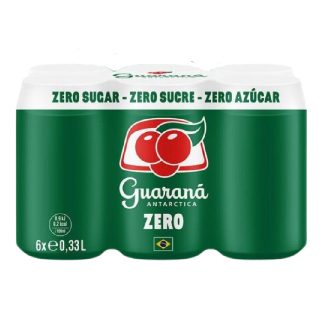Soda brésilien au Guaraná sans sucre (Guaraná Antarctica zero) – Pack 6 x 330ml
