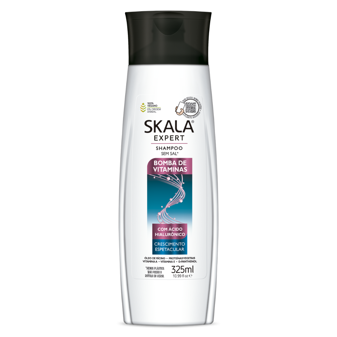 Shampooing bombe de vitamines à l'acide hyaluronique (Shampoo Bomba de Vitaminas com Ácido Hialurônico) - SKALA - 325ml