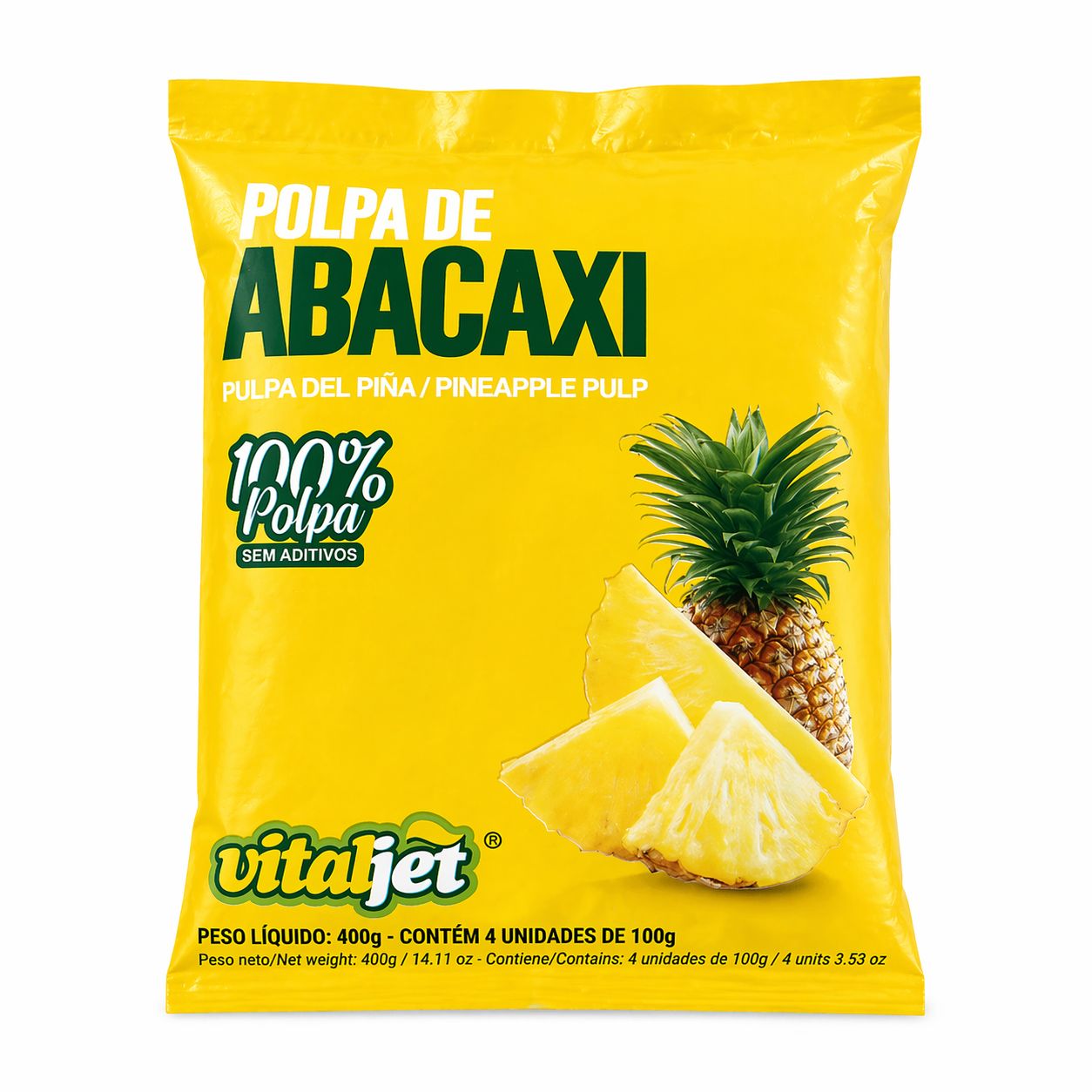Polpa d’Ananas (Polpa di Ananas) - VITALJET - 4x100g