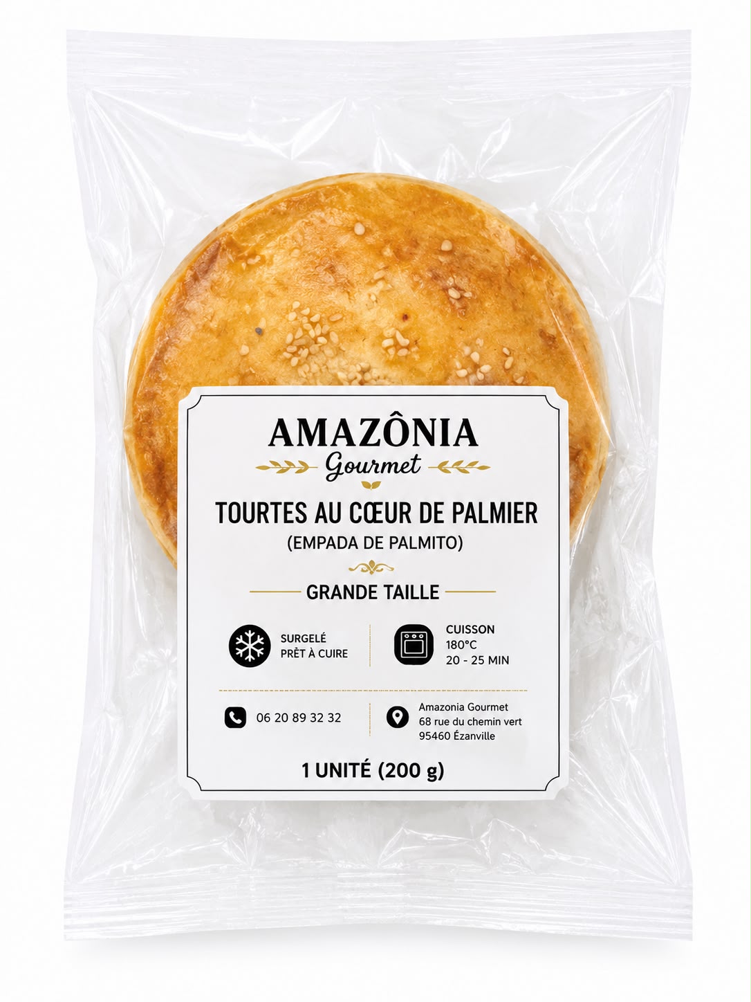 Tourtes au cœur de palmier (Empada de palmito) - Grande taille - 1 unité de 200g