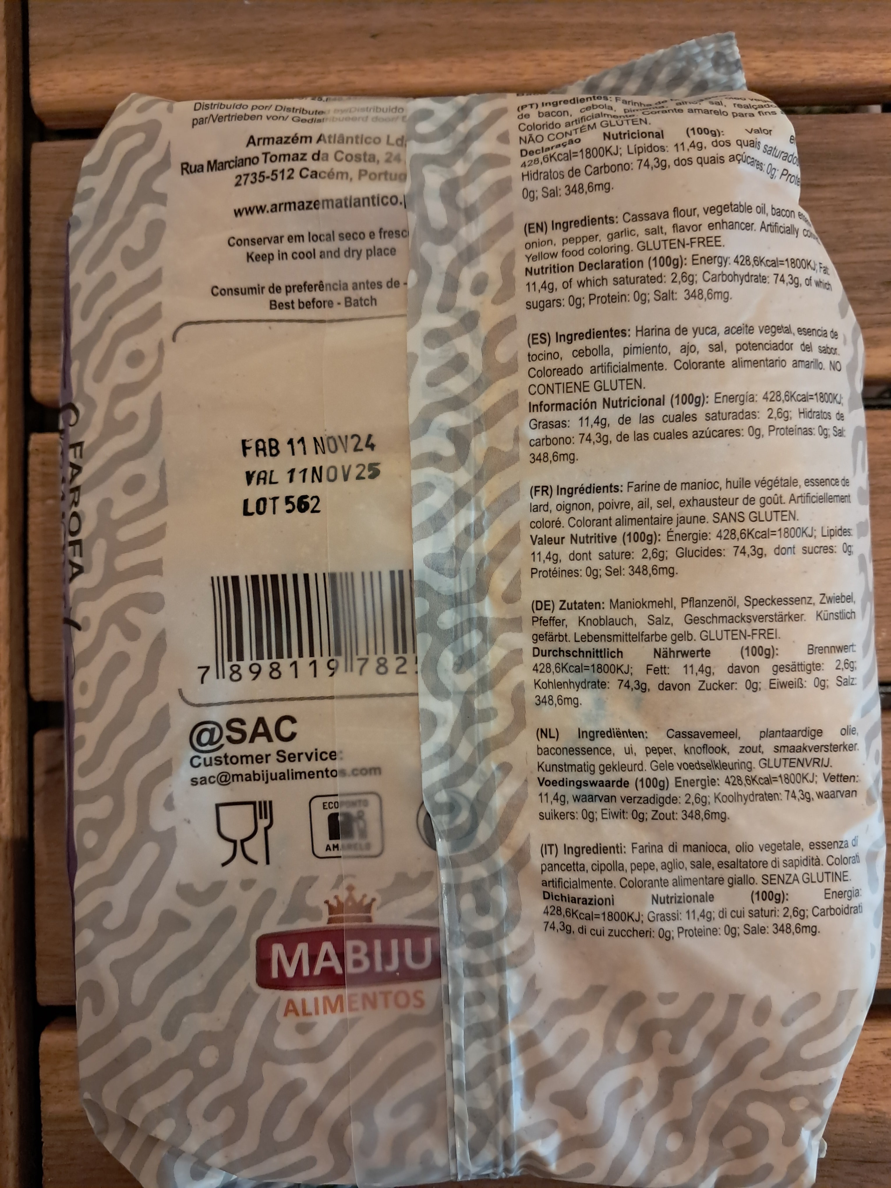 Farofa di Manioca con Bacon Gourmet Pronta all'Uso (Farofa Pronta di Mandioca Bacon Gourmet) - MABIJU - 350g