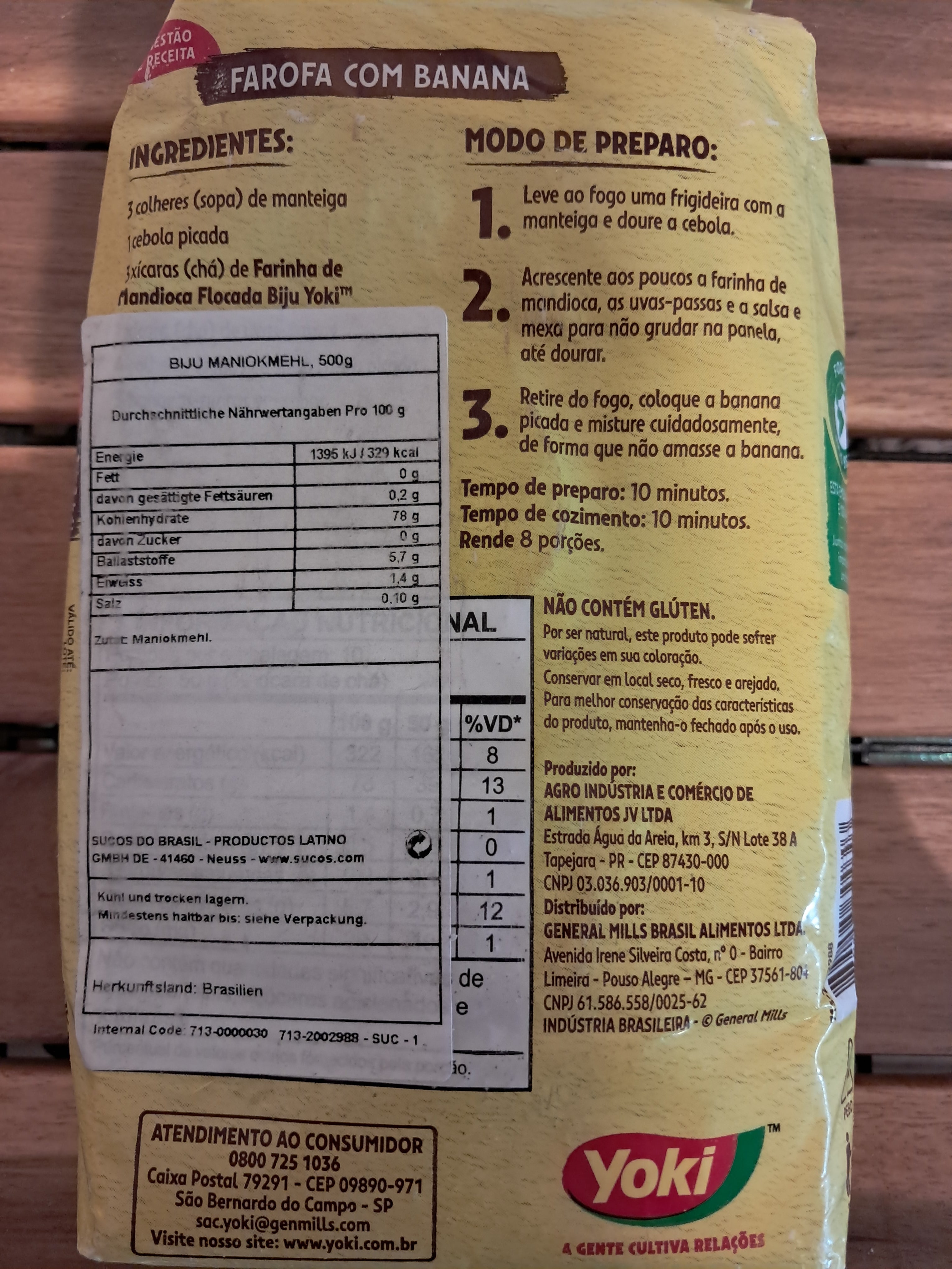 Farines de Manioc Floconées Biju (Farinha de Mandioca Flocada Biju) - YOKI - 500g