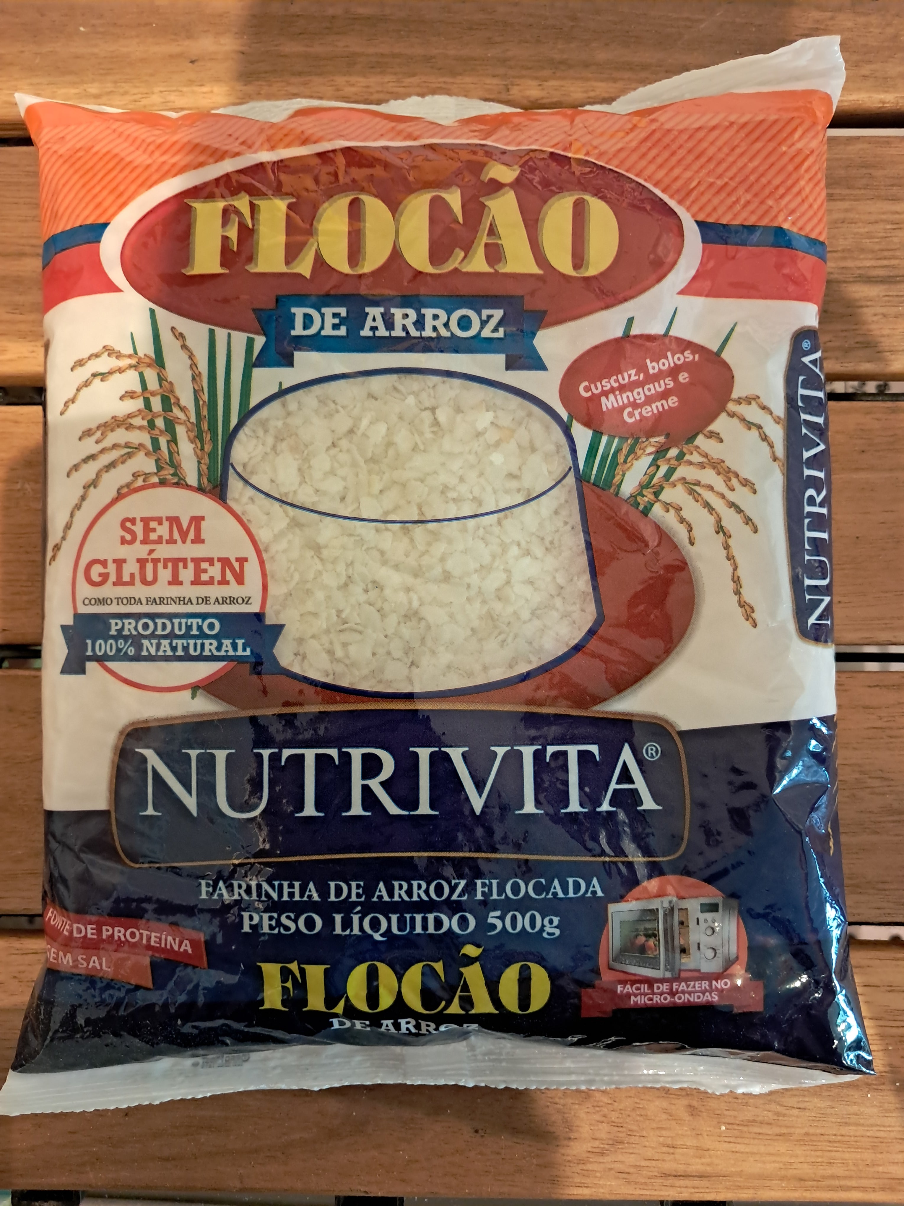 Rice Flakes (Flocão de Arroz) - NUTRIVITA - 500g