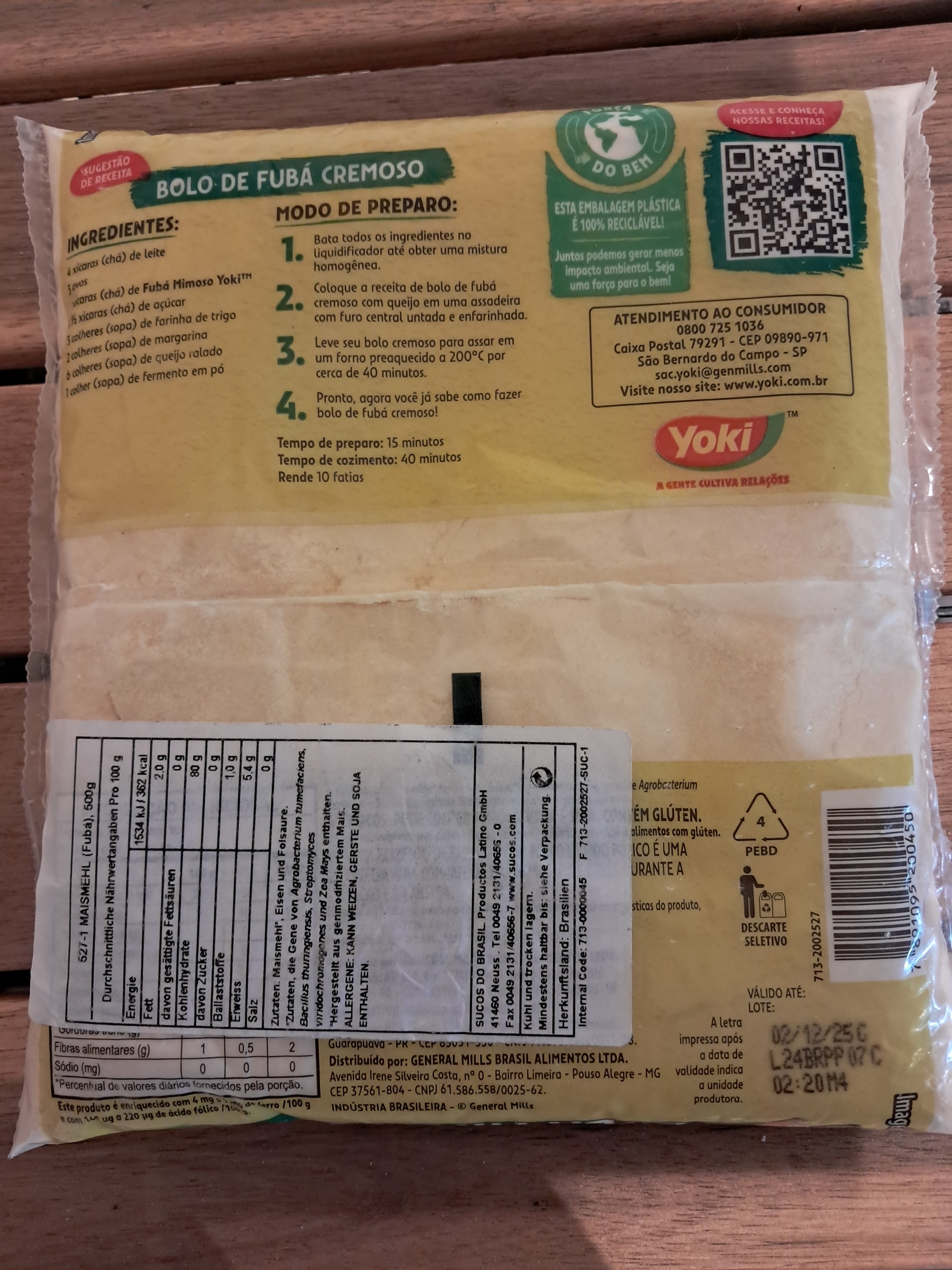 Farina di mais fine (Fubá Mimoso) - YOKI - 500g