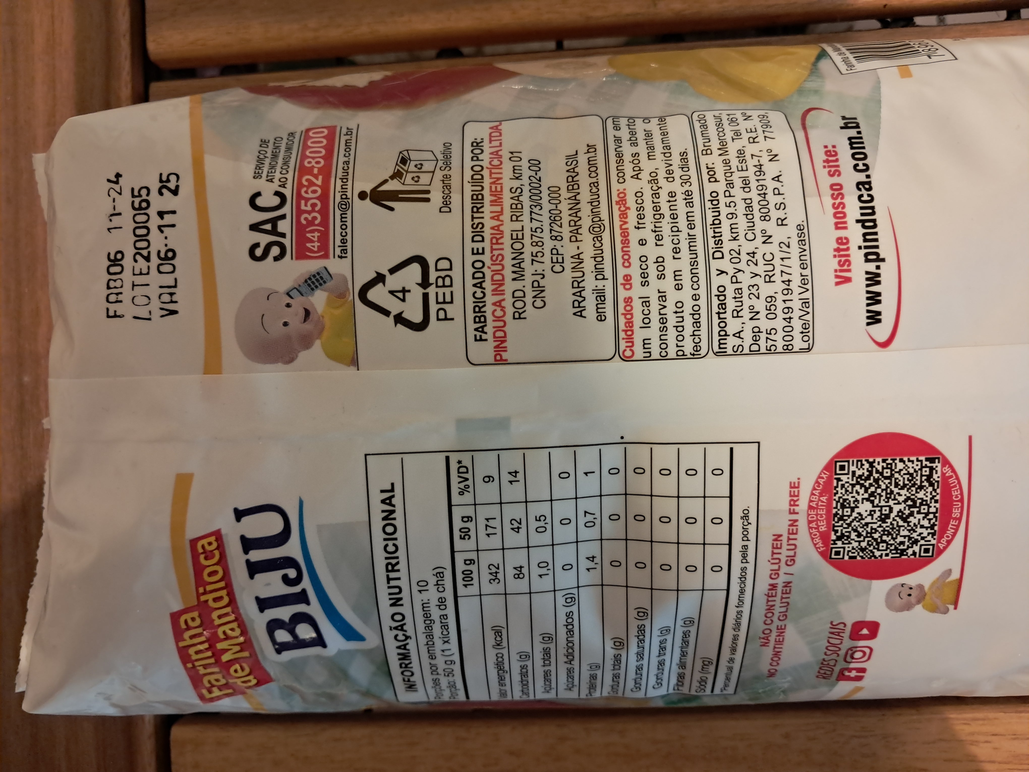 Cassava Flour Biju (Farinha de Mandioca Biju) - PINDUCA - 500g