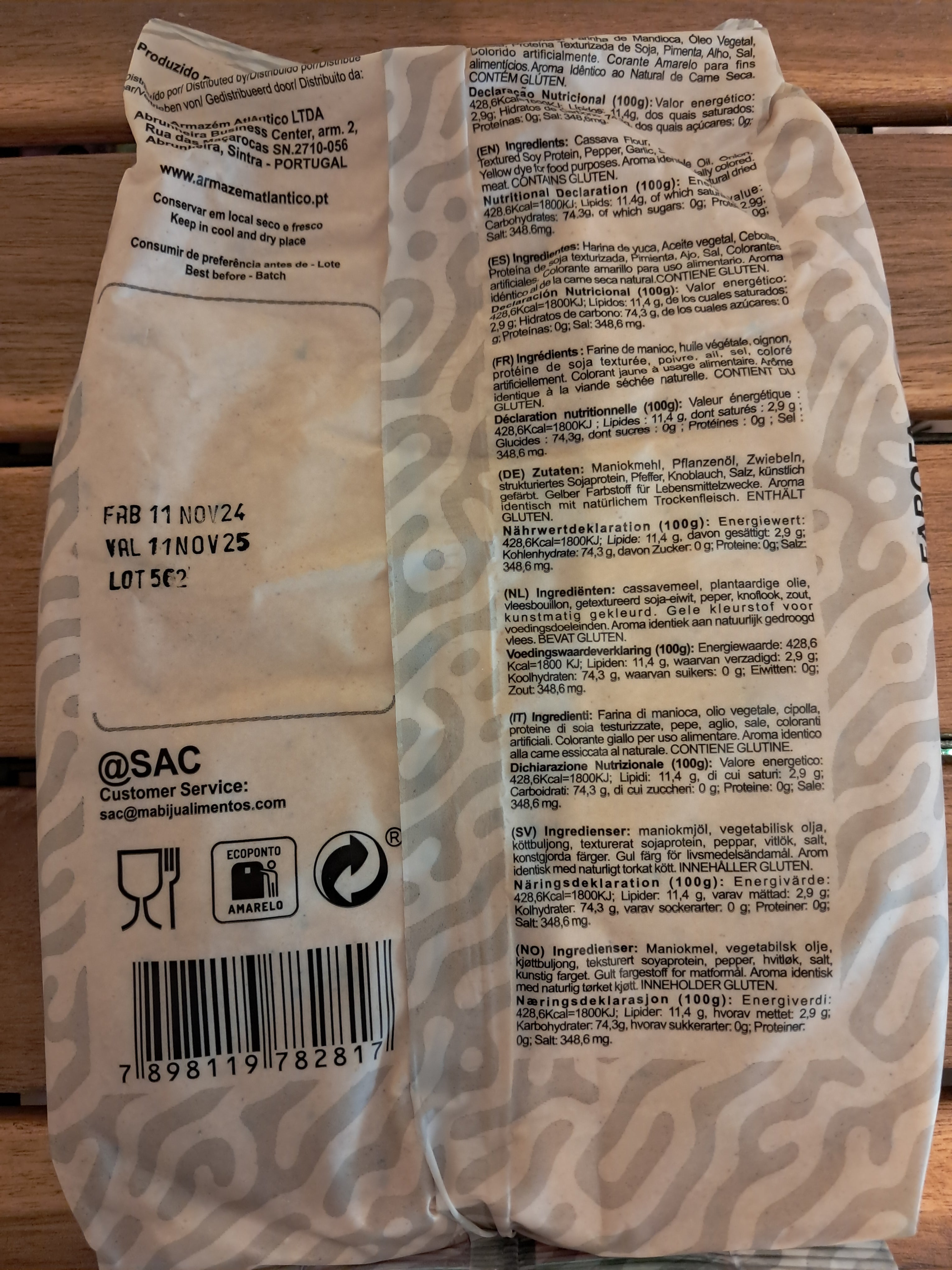 Seasoned cassava flour with dried meat flavor (Gourmet Dried Meat Cassava Farofa) - MABIJU - 350g