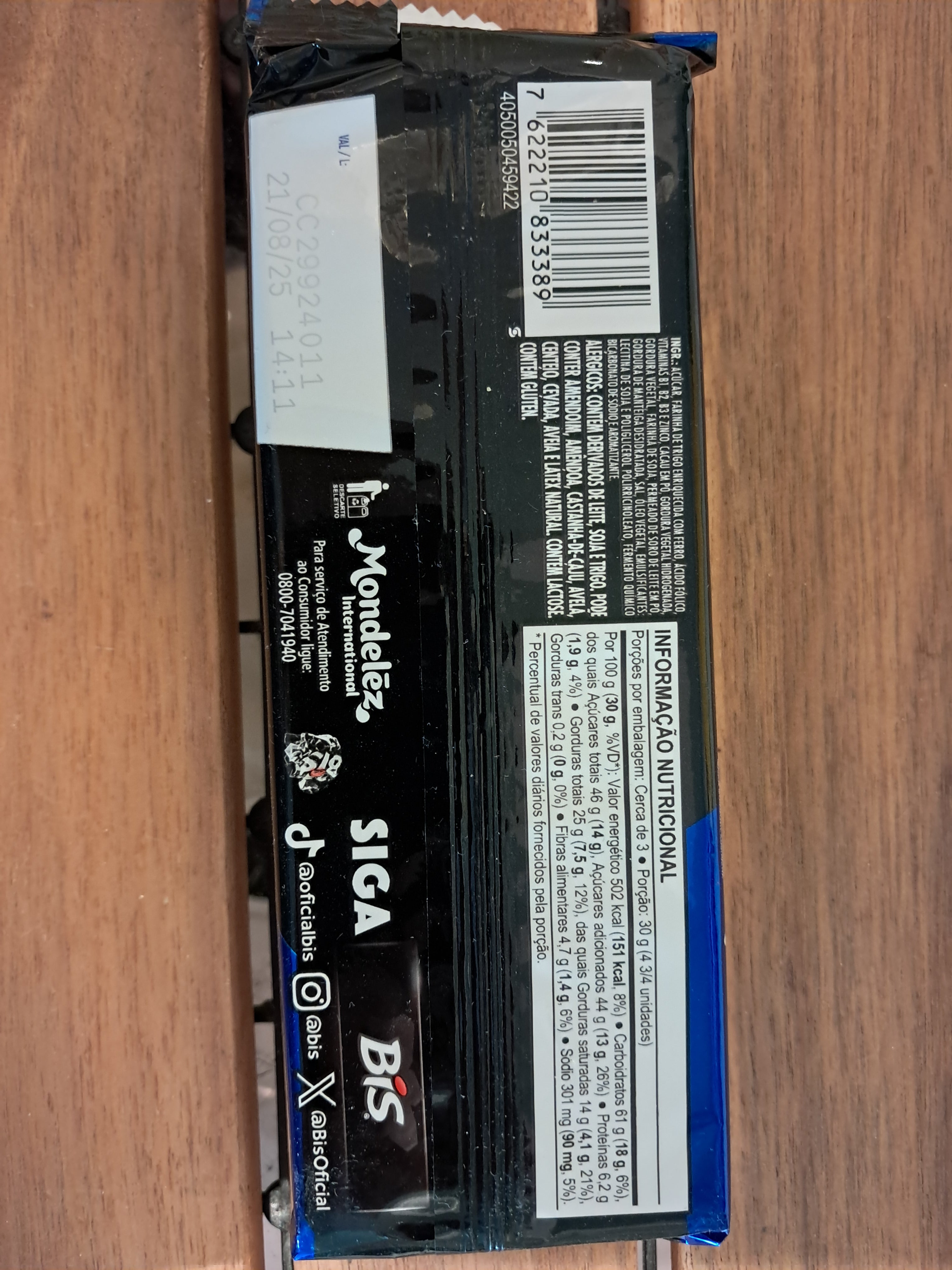 Dark chocolate wafers (Chocolate Black) BIS- LACTA - 100.8g