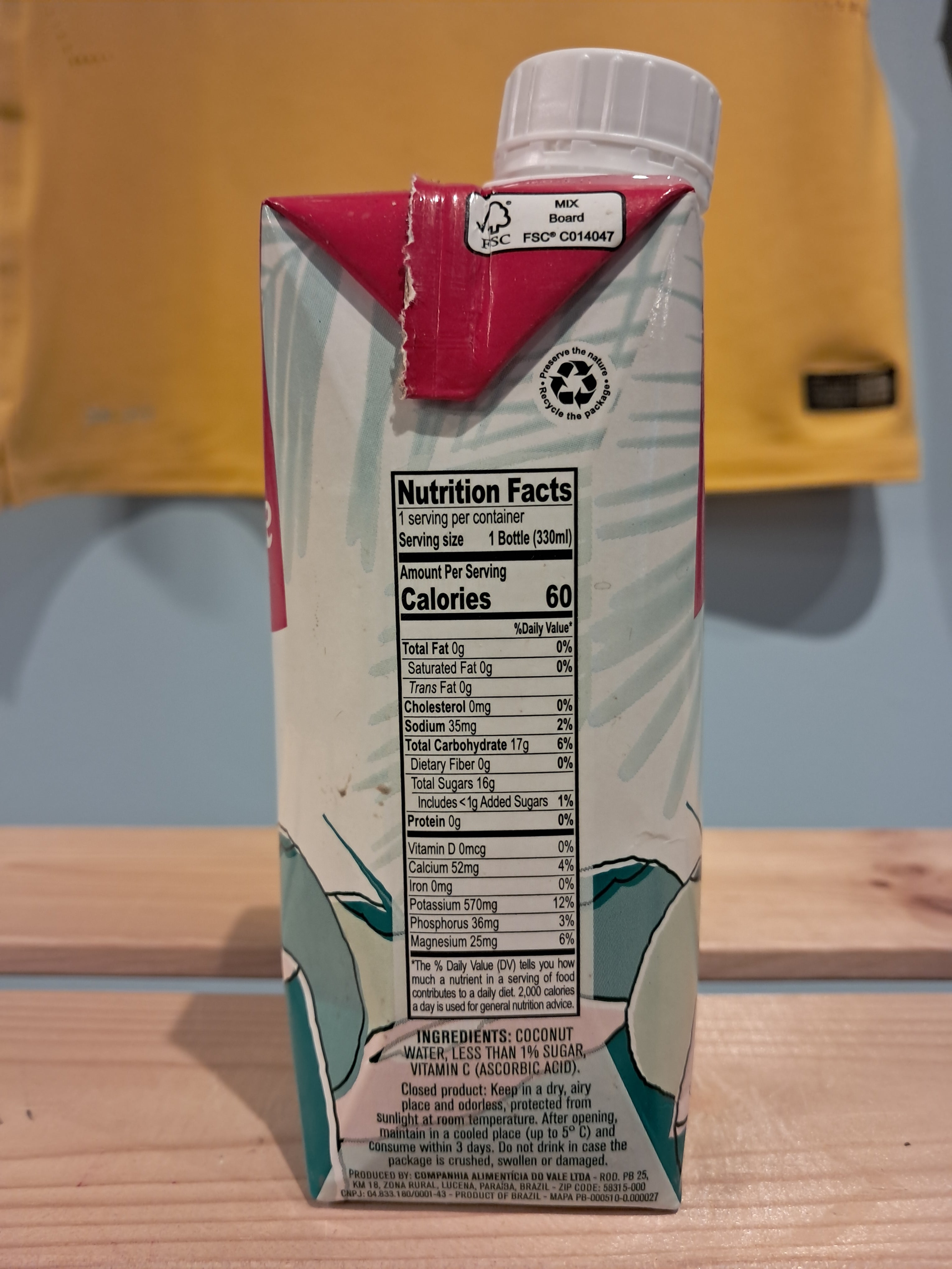 Eau de coco (Água de Coco) - COCO DO VALE - 330ml