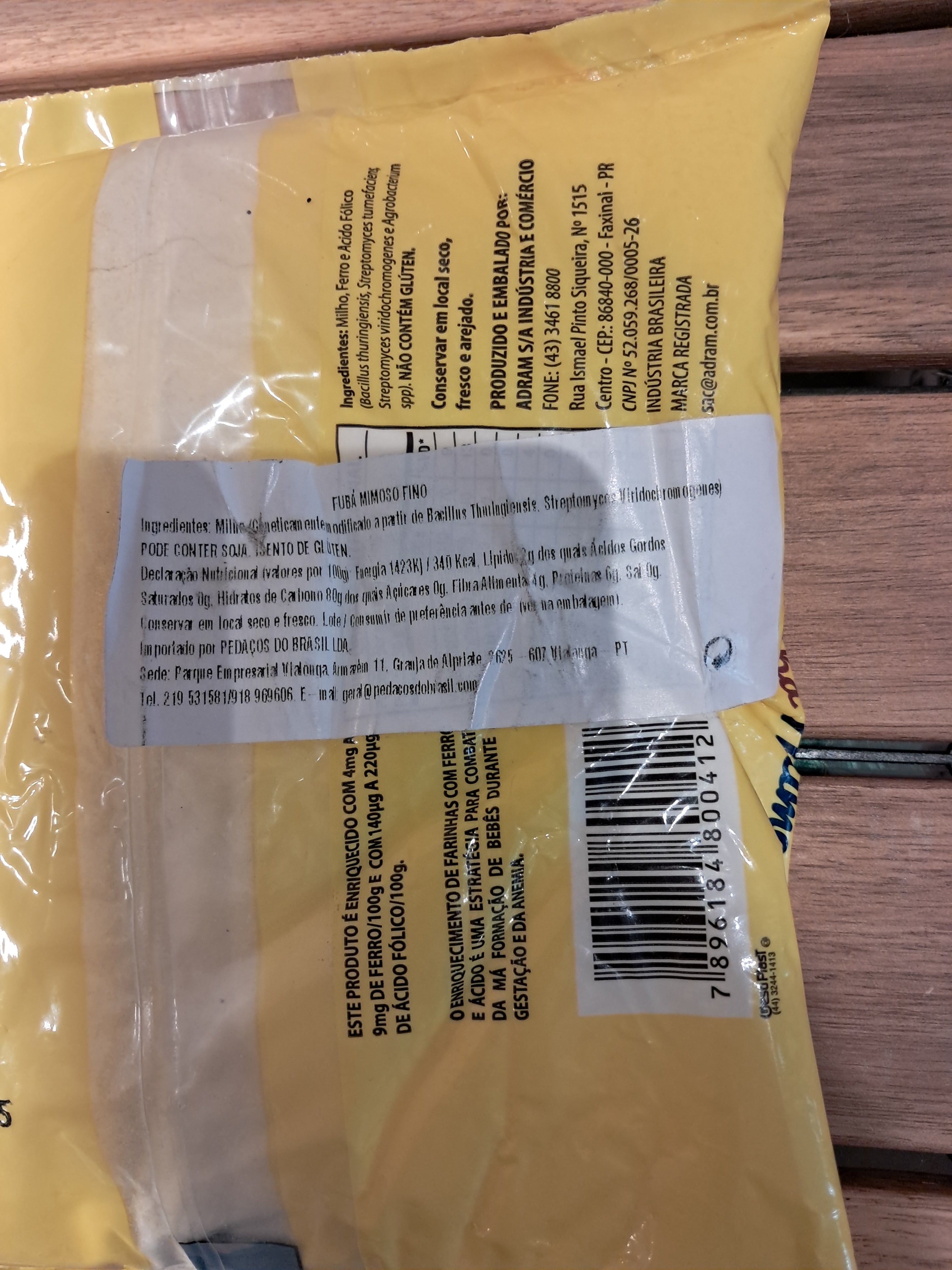 Farina di mais fine (Fubá Mimoso) - NUTRIVITA - 500g