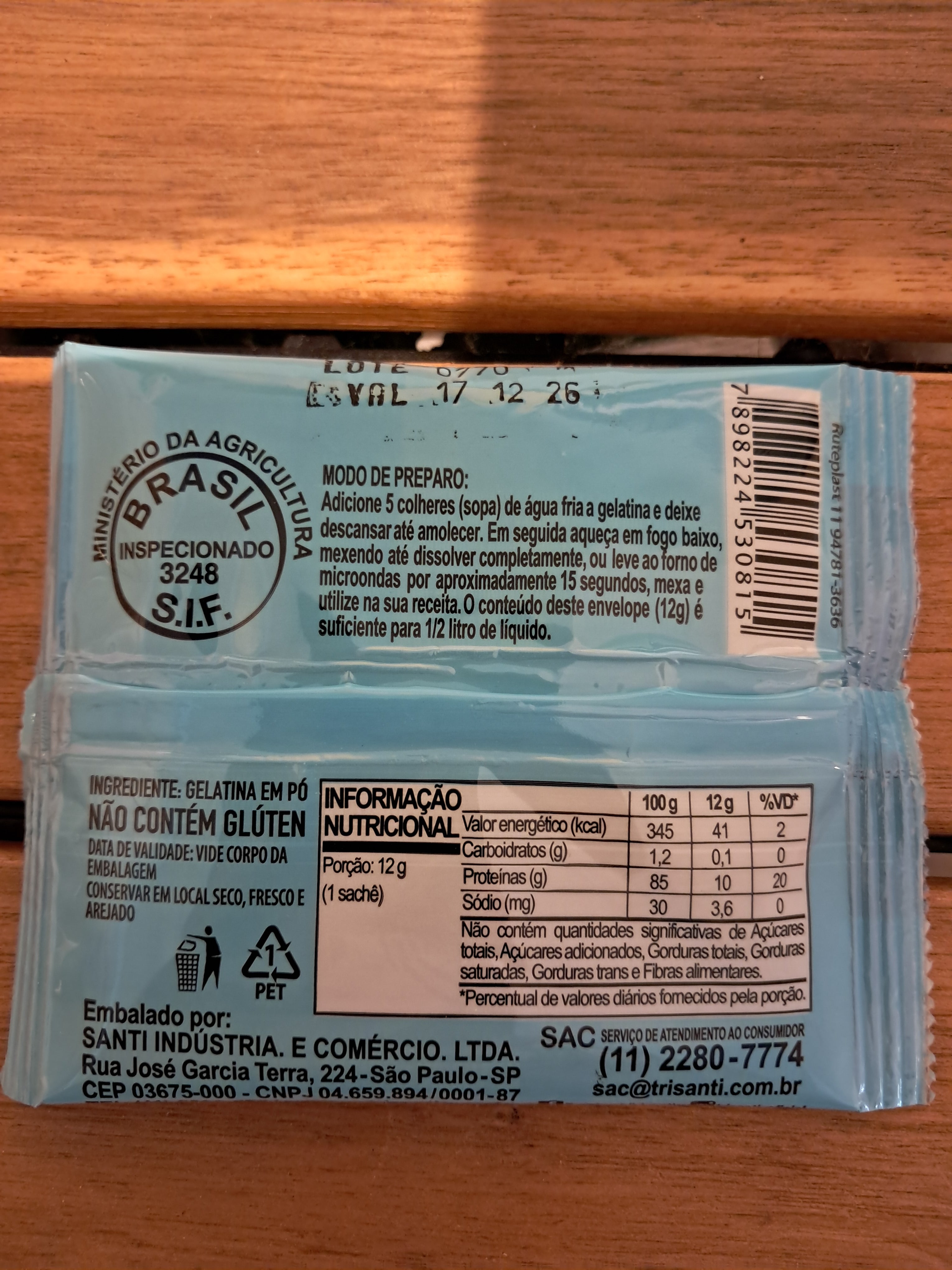 Gélatine en Poudre Sans Saveur (Gelatina em Pó Sem Sabor) - TRISANTI - 12g