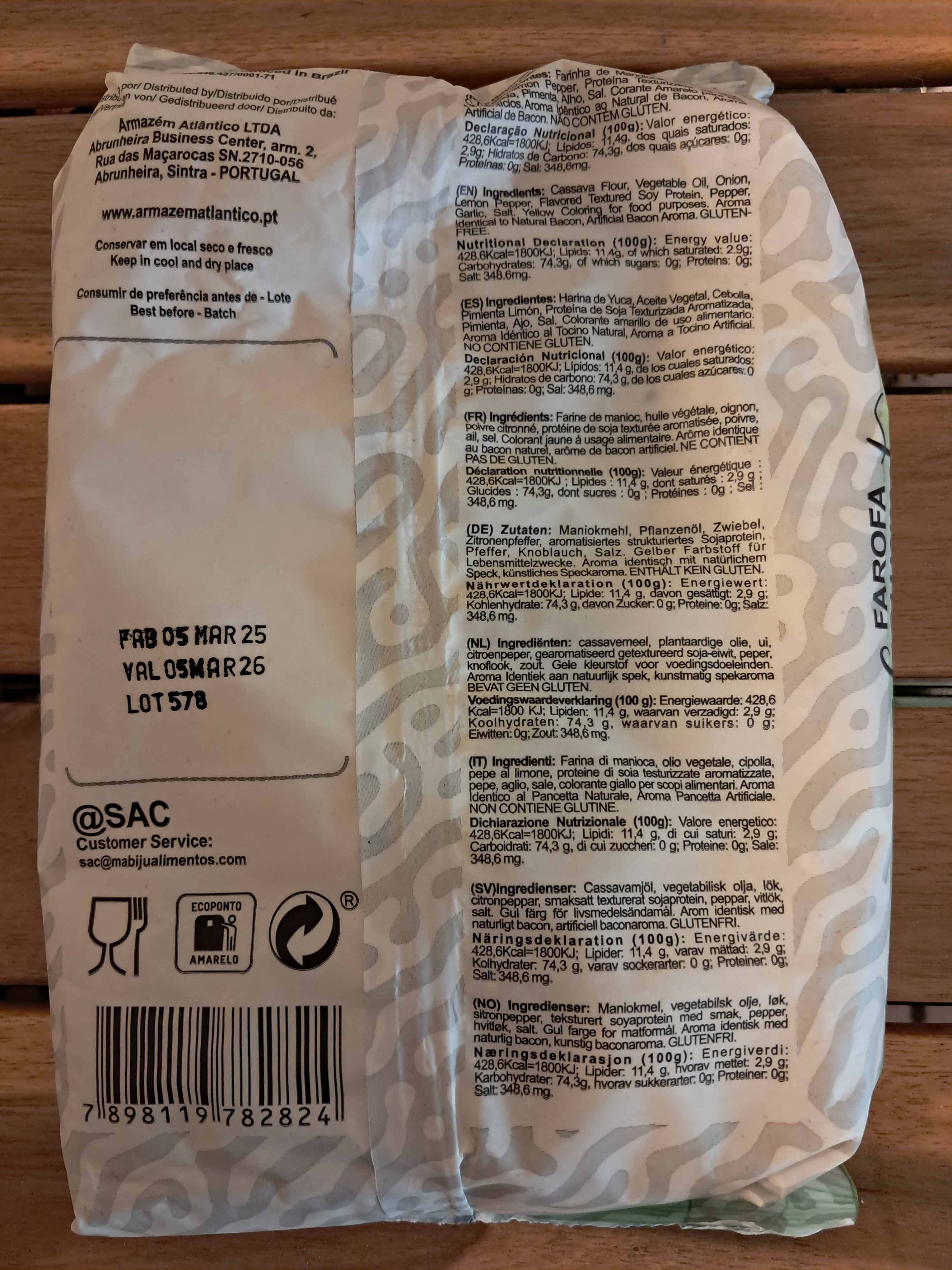 Gourmet Lemon Manioc Farofa Ready to Use (Ready Manioc Farofa with Ribs and Gourmet Lemon) - MABIJU - 350g